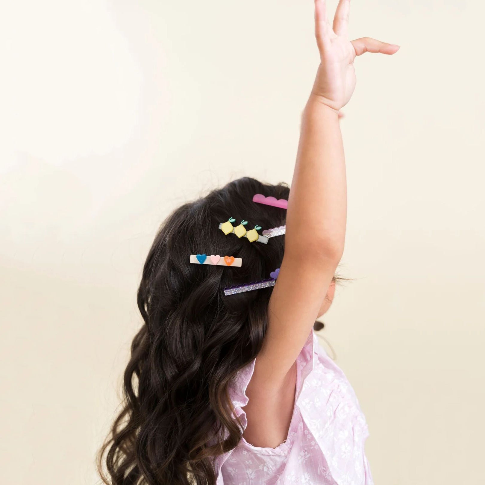 Girls Multicolor Lemon Hair Clips(3 Pack)