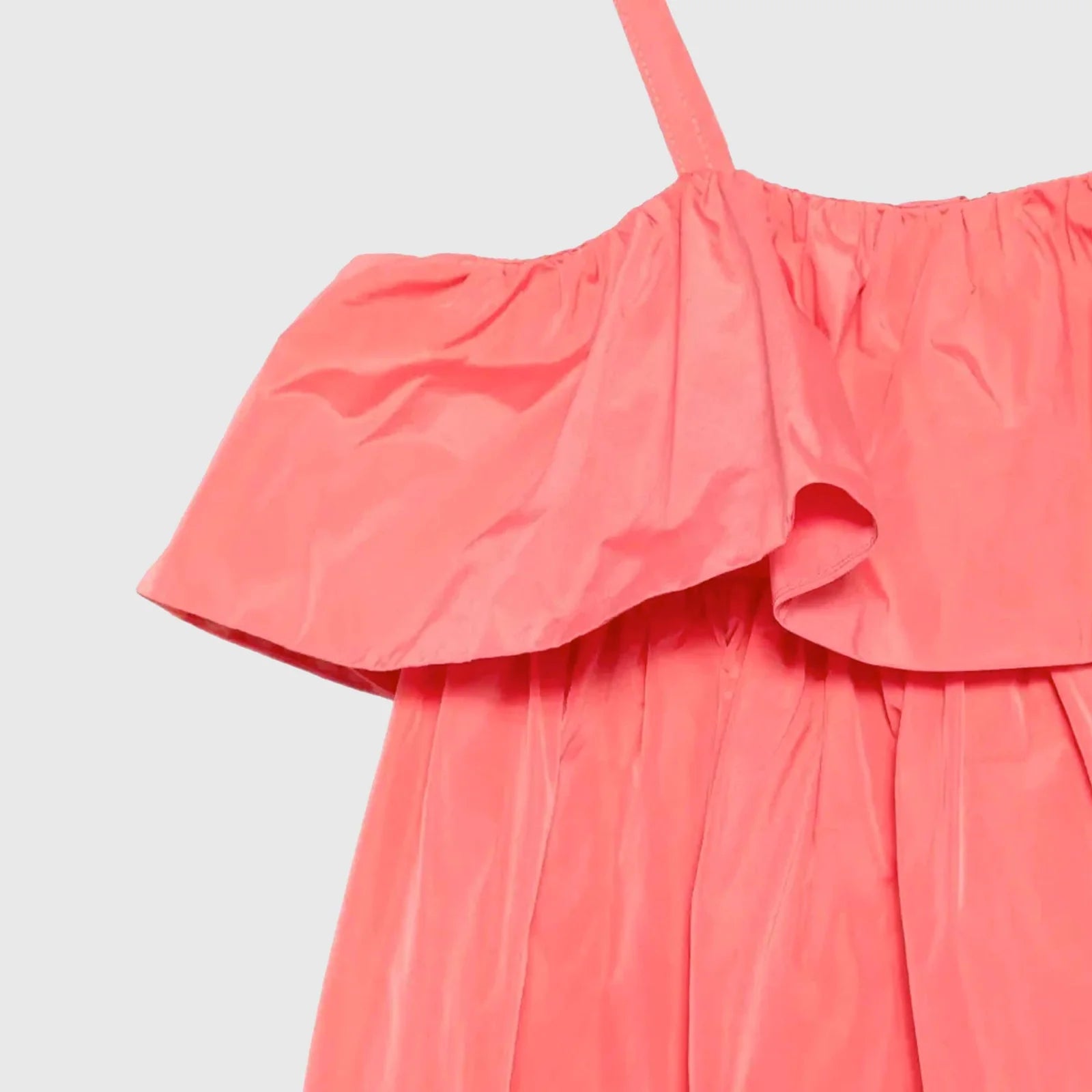 Girls Red Ruffled Strap Dress