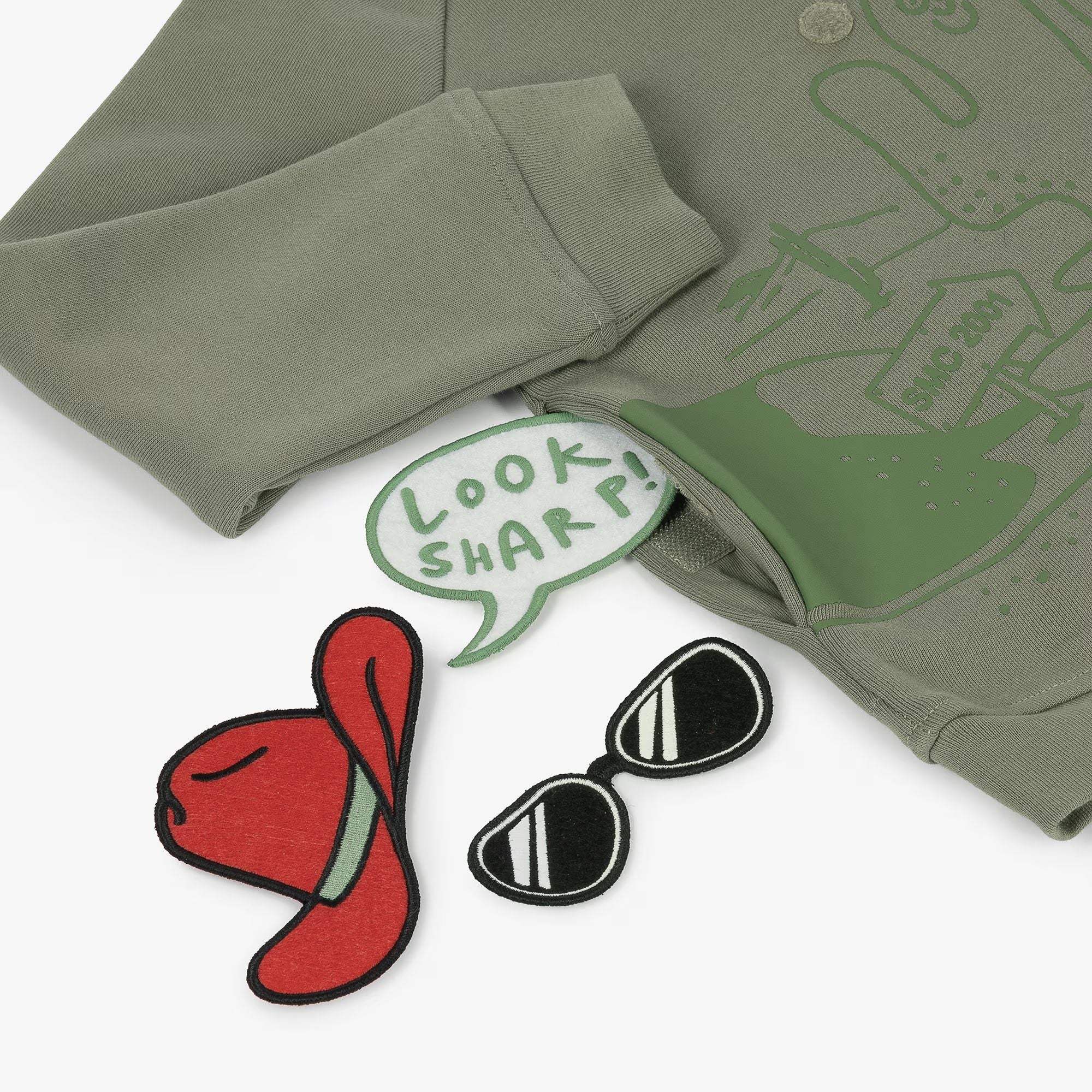Boys Green Cactus Cotton Sweatshirt