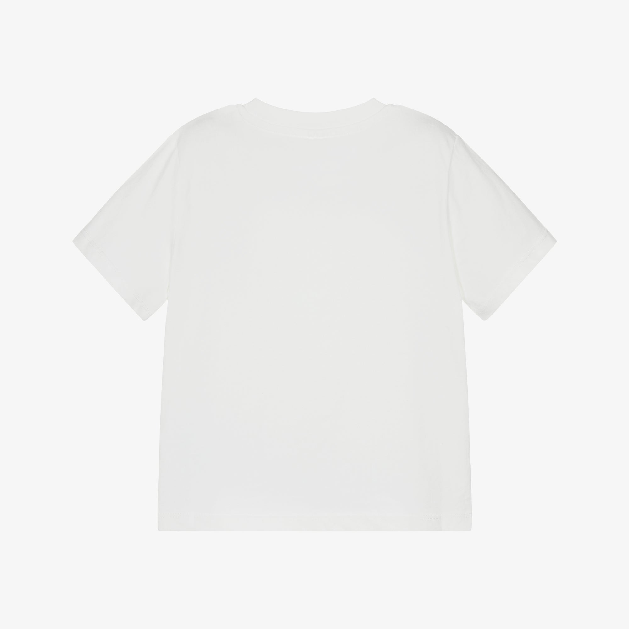 Girls White Printed Cotton T-Shirt