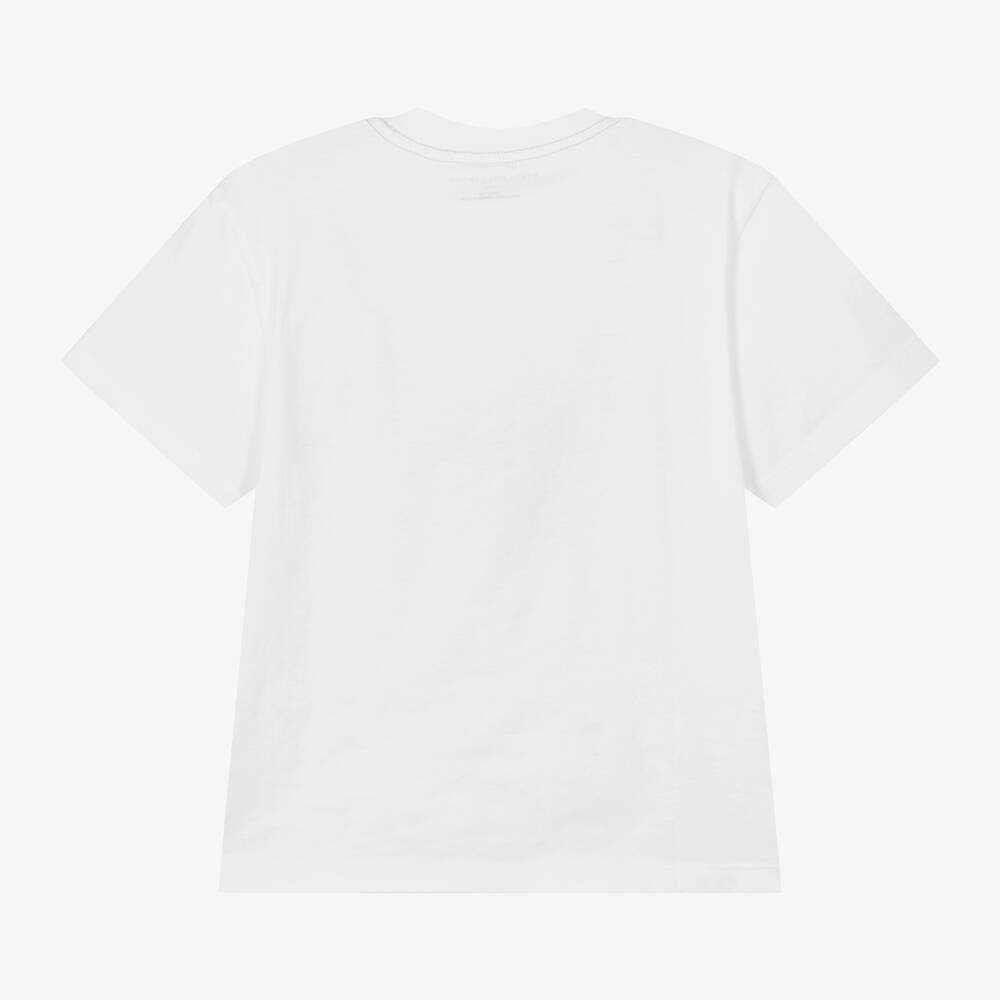 Girls White Logo Cotton T-Shirt