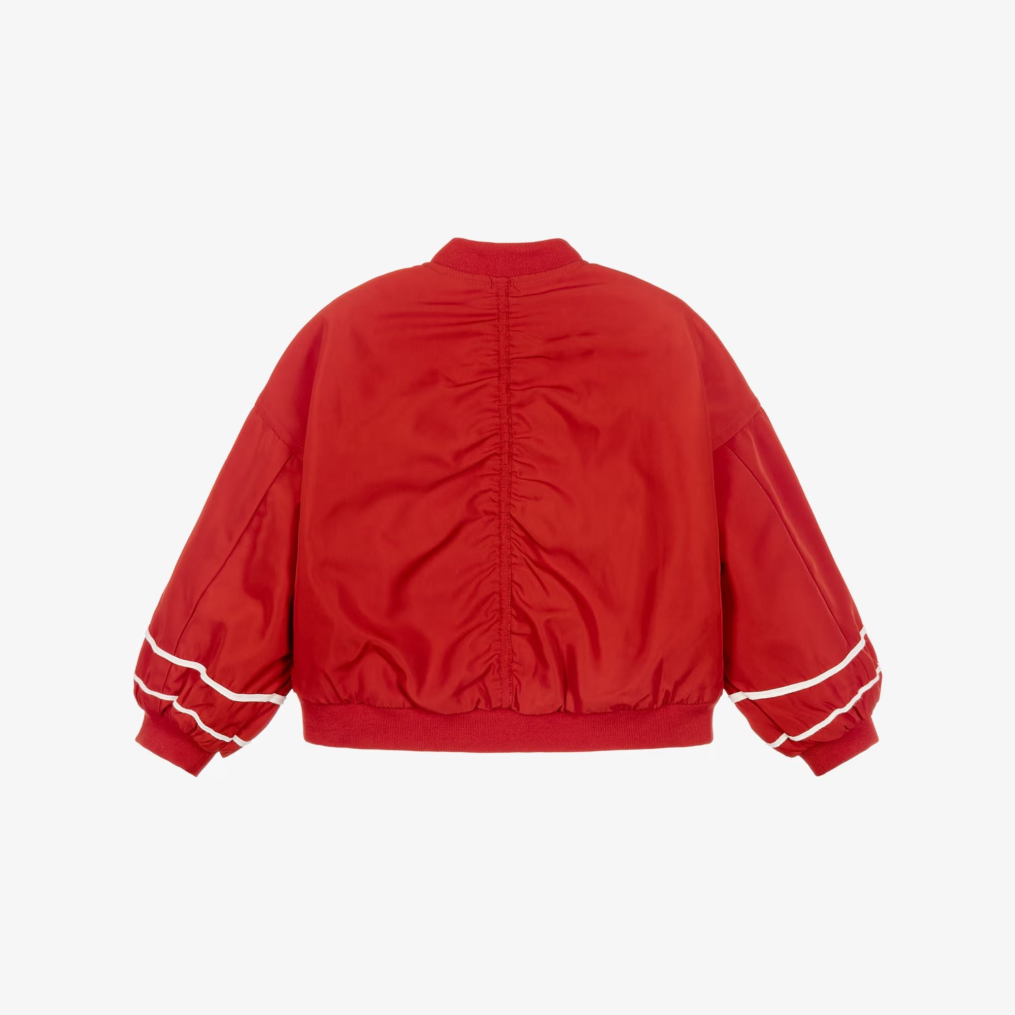 Girls Red Padded Bomber Jacket