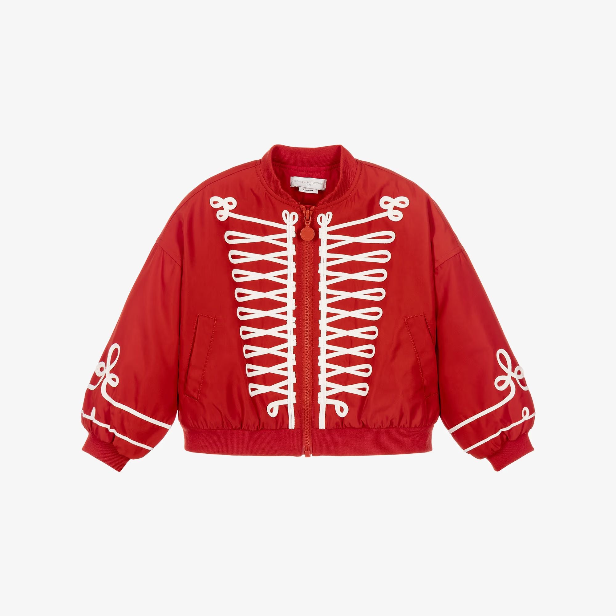Girls Red Padded Bomber Jacket