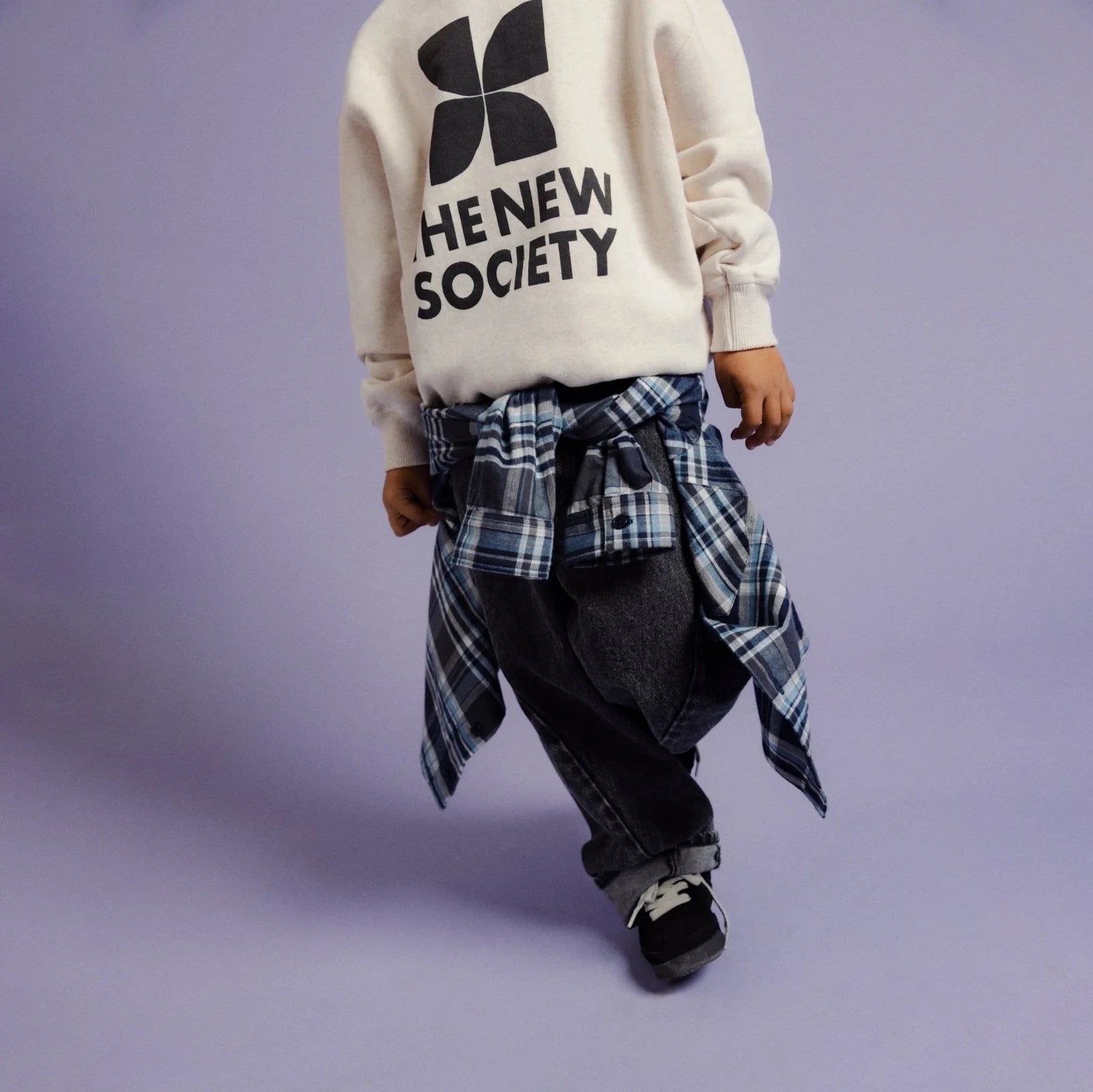 Boys & Girls White Logo Cotton Sweatshirt