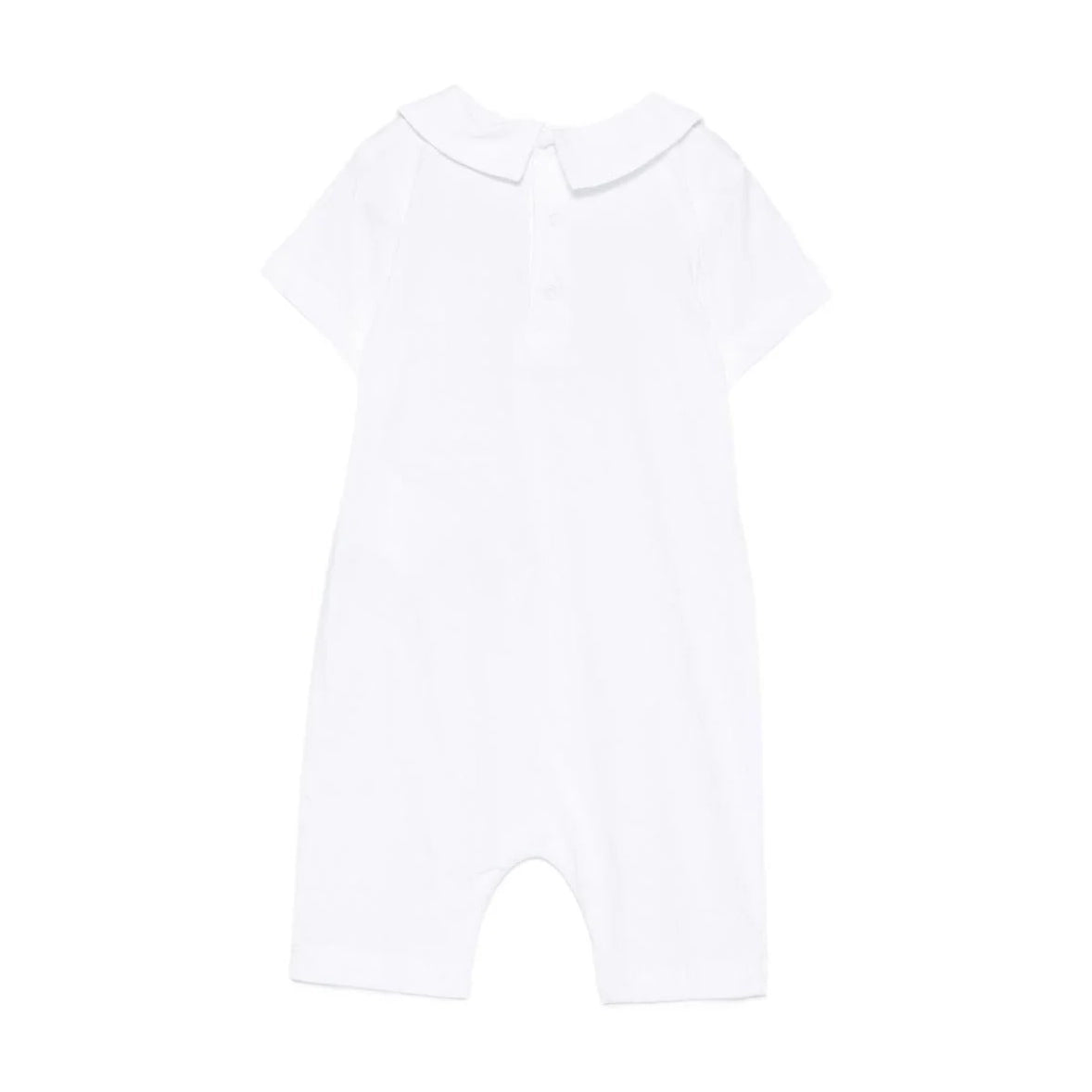 Baby Boys & Girls White Bear Printed Cotton Babysuit