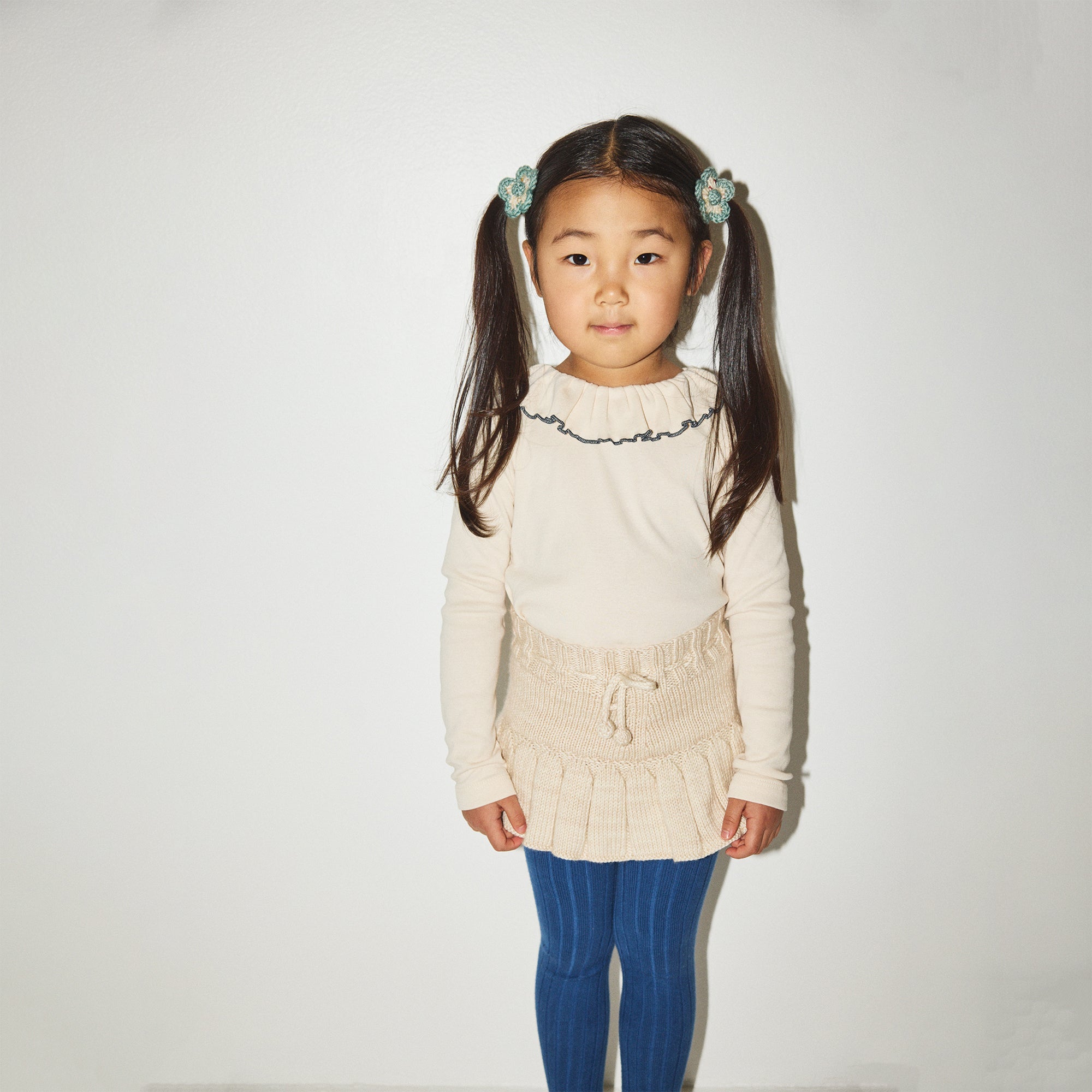 Girls White Wool Skirt