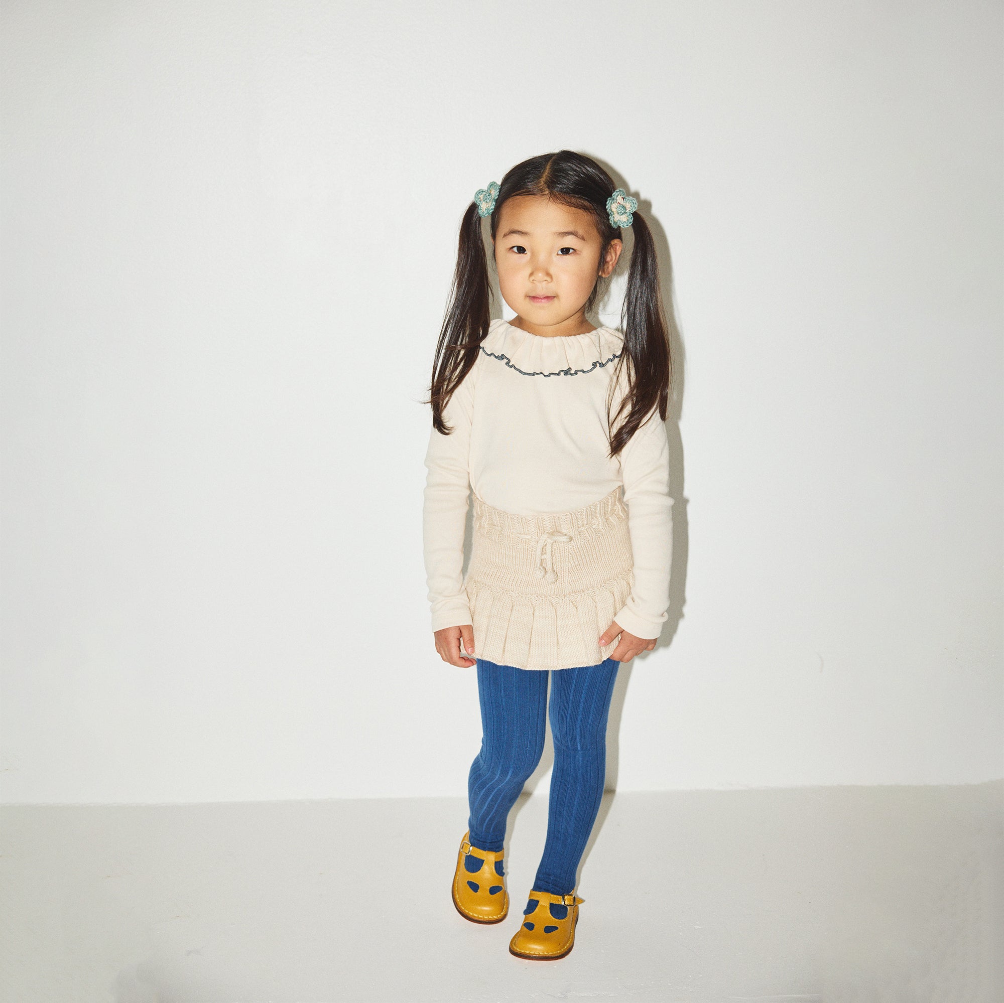 Girls White Wool Skirt