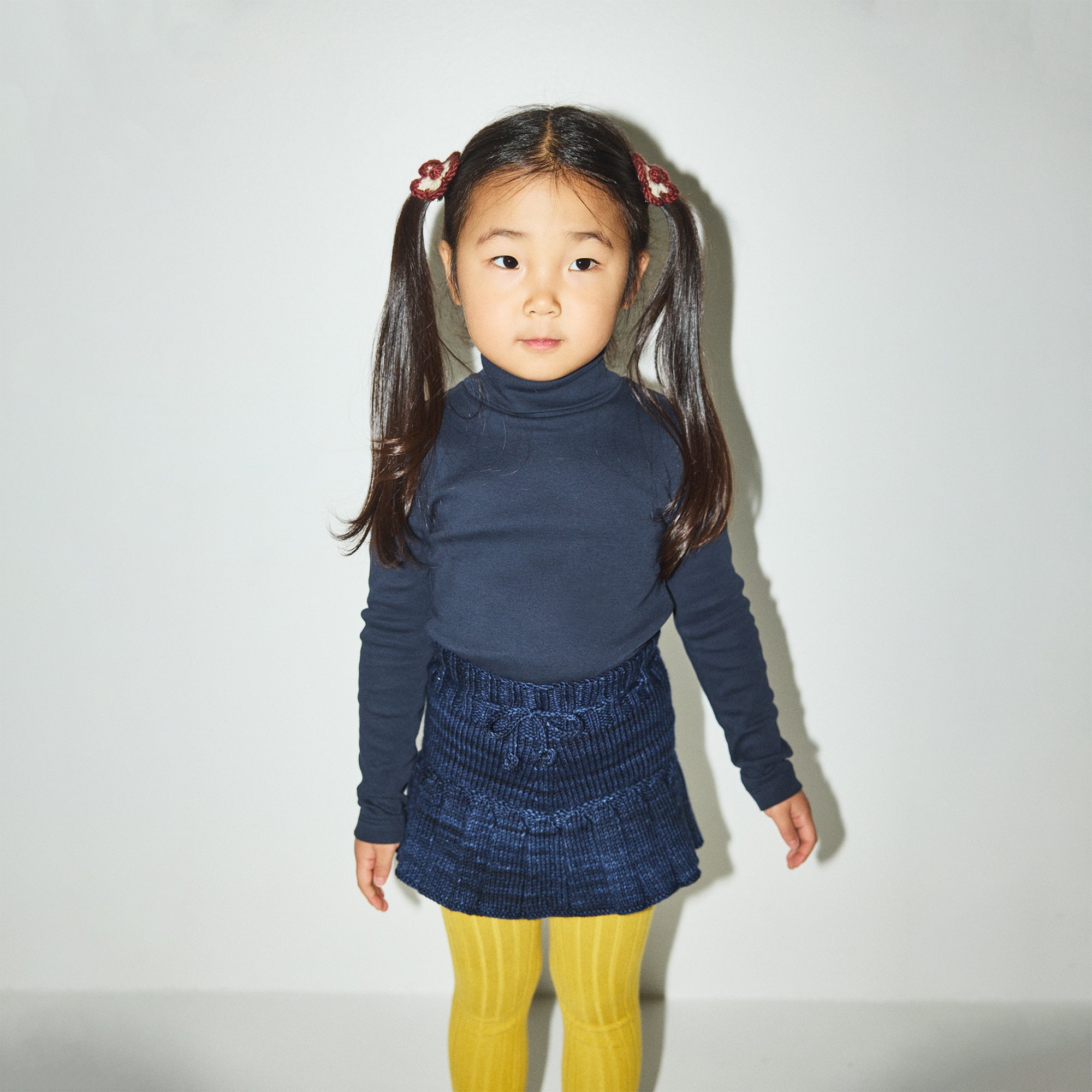 Girls Navy Wool Skirt