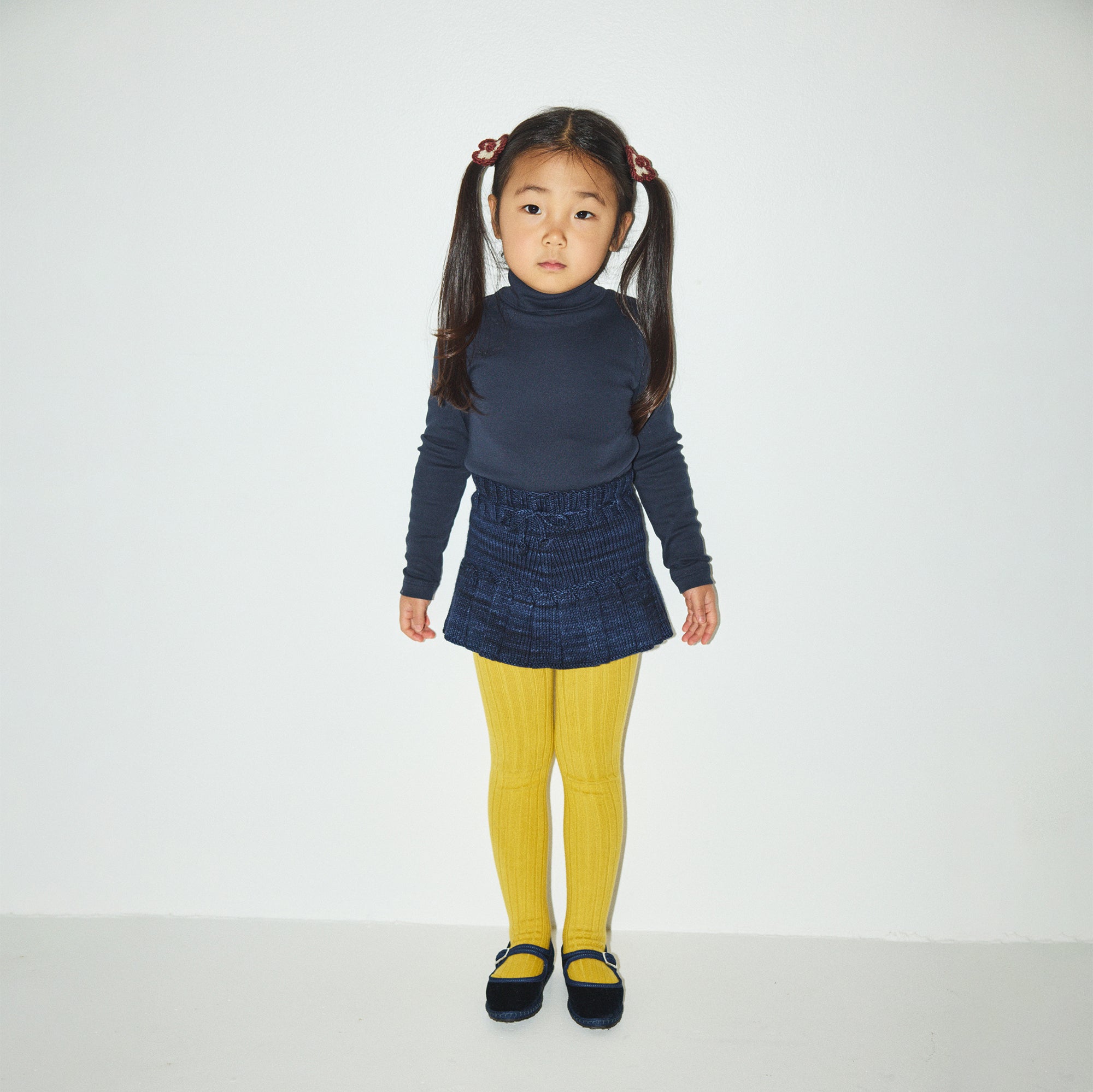 Girls Navy Wool Skirt