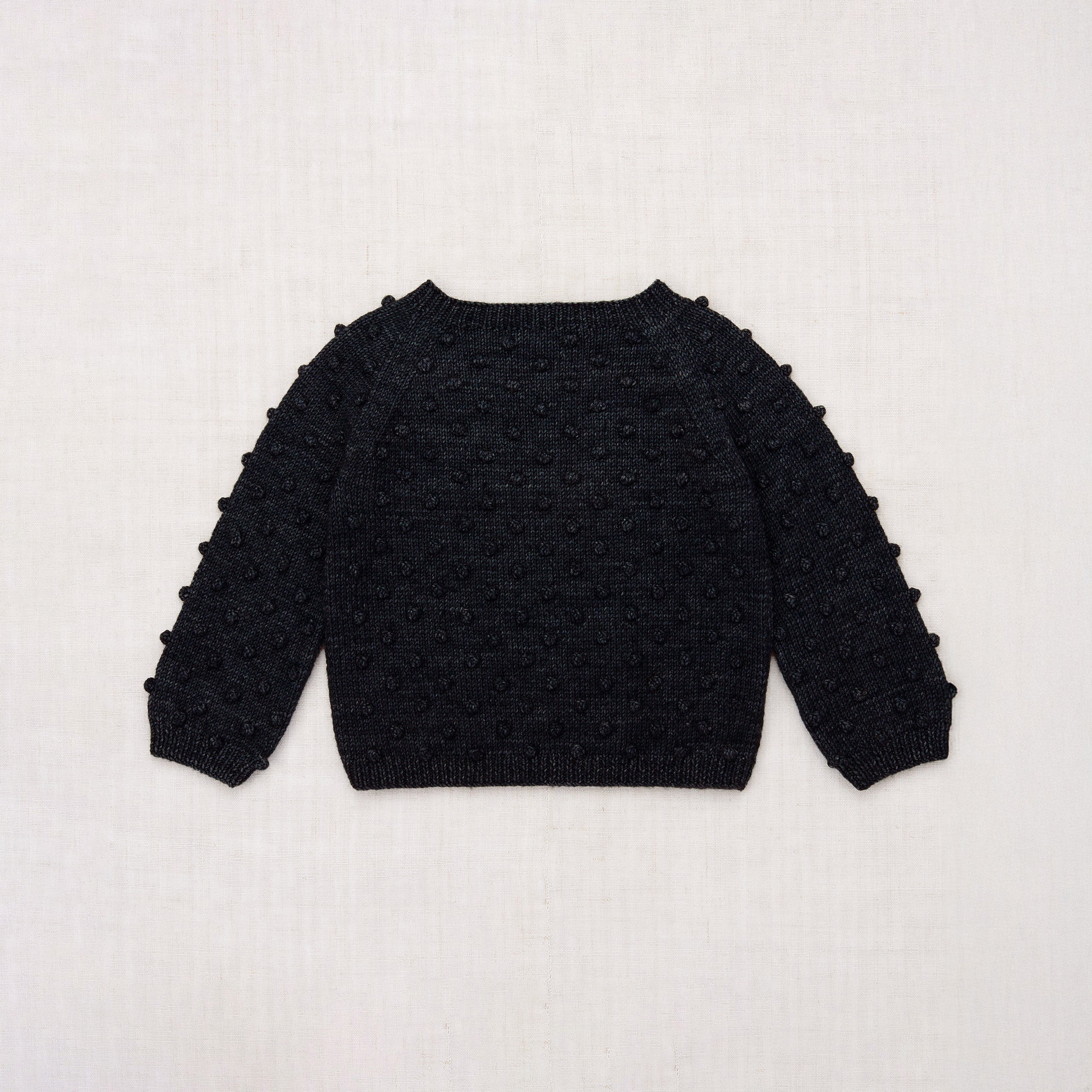 Boys & Girls Black Popcorn Wool Sweater