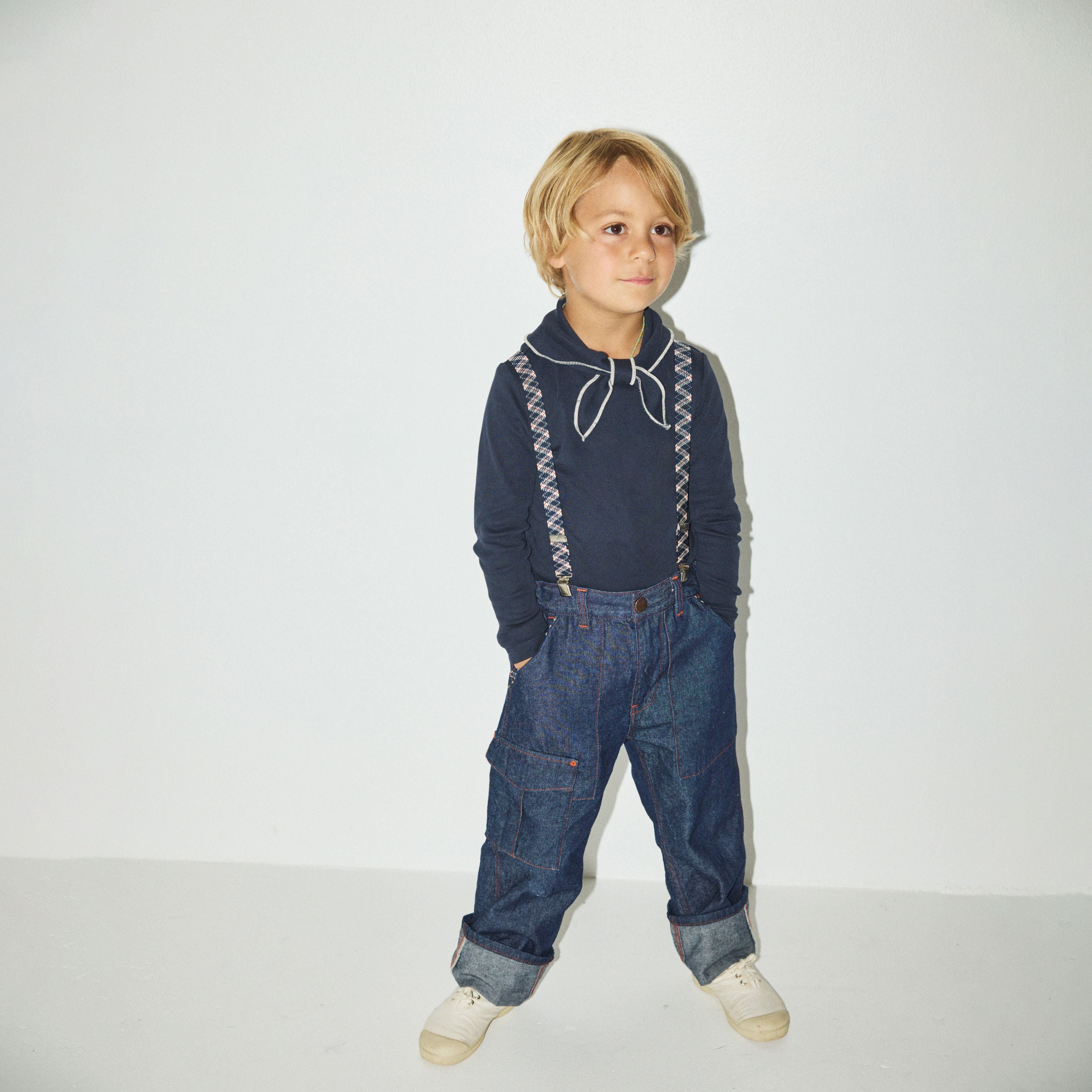 Boys & Girls Navy Bow Cotton Top