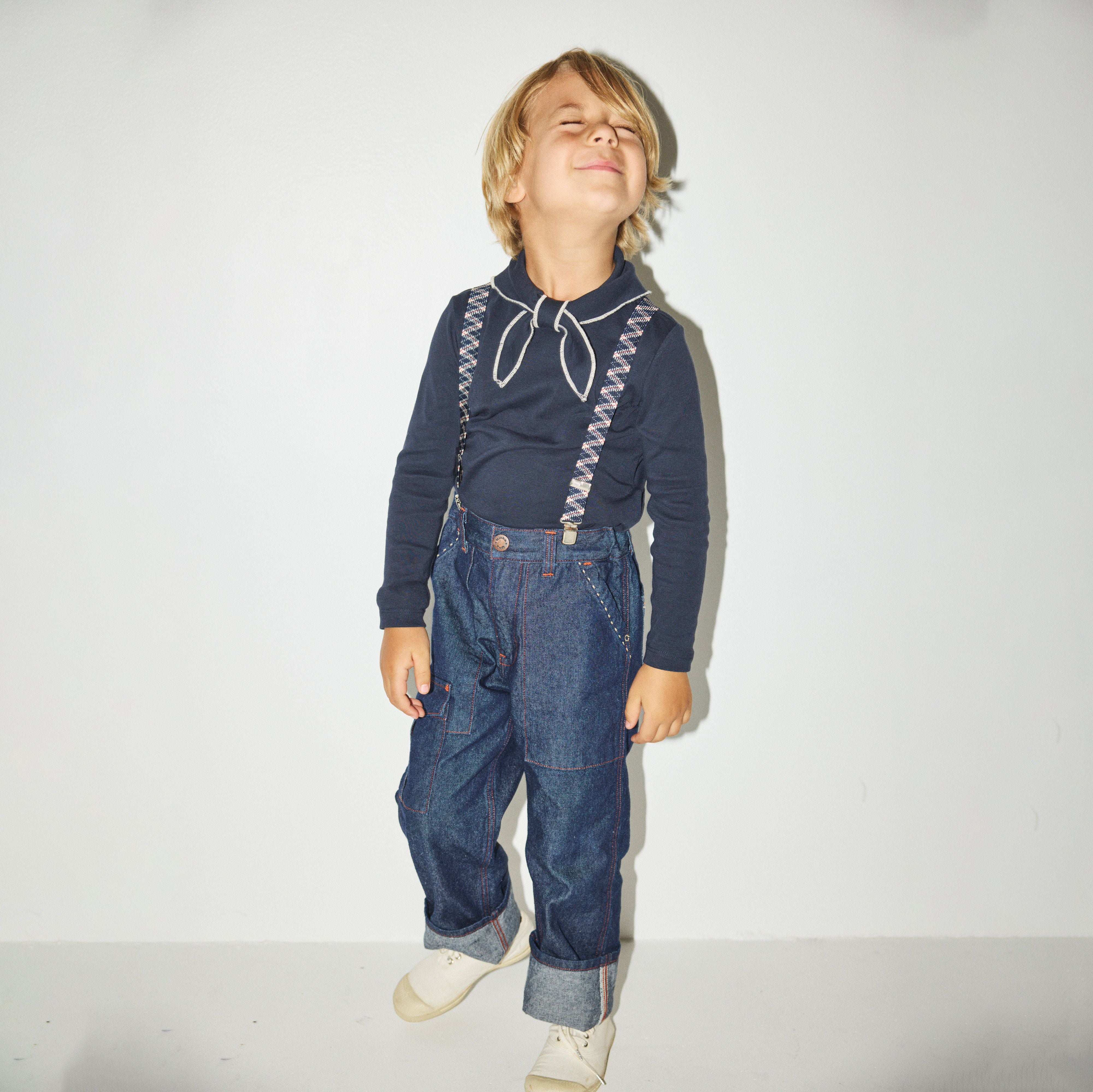 Boys & Girls Navy Bow Cotton Top