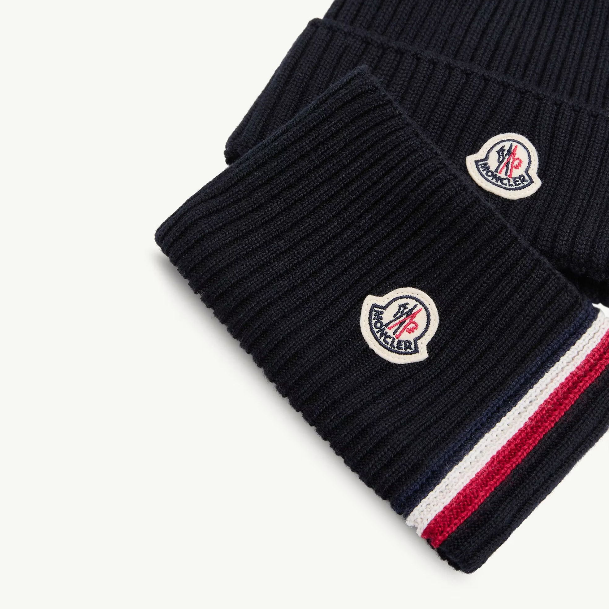 Ensemble bonnet et écharpe en laine tricotée bleu marine pour garçons