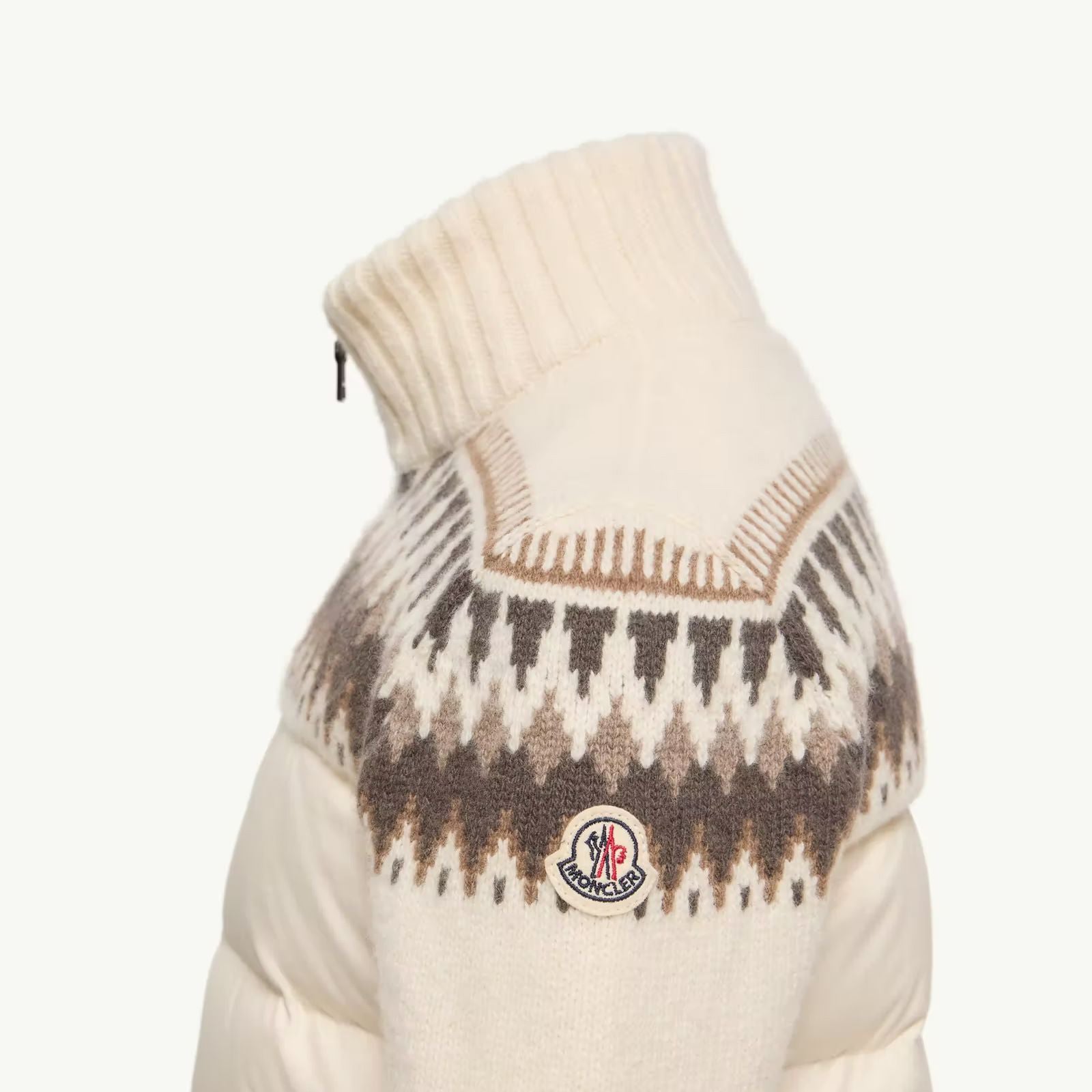 Boys White Padded Down Zip-Up Cardigan