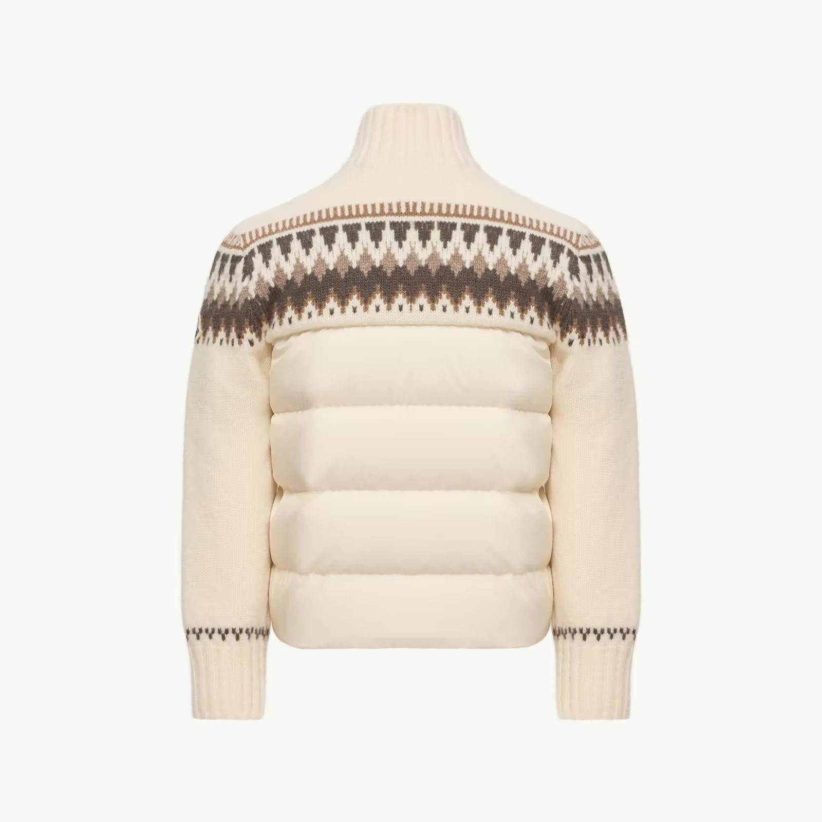 Boys White Padded Down Zip-Up Cardigan