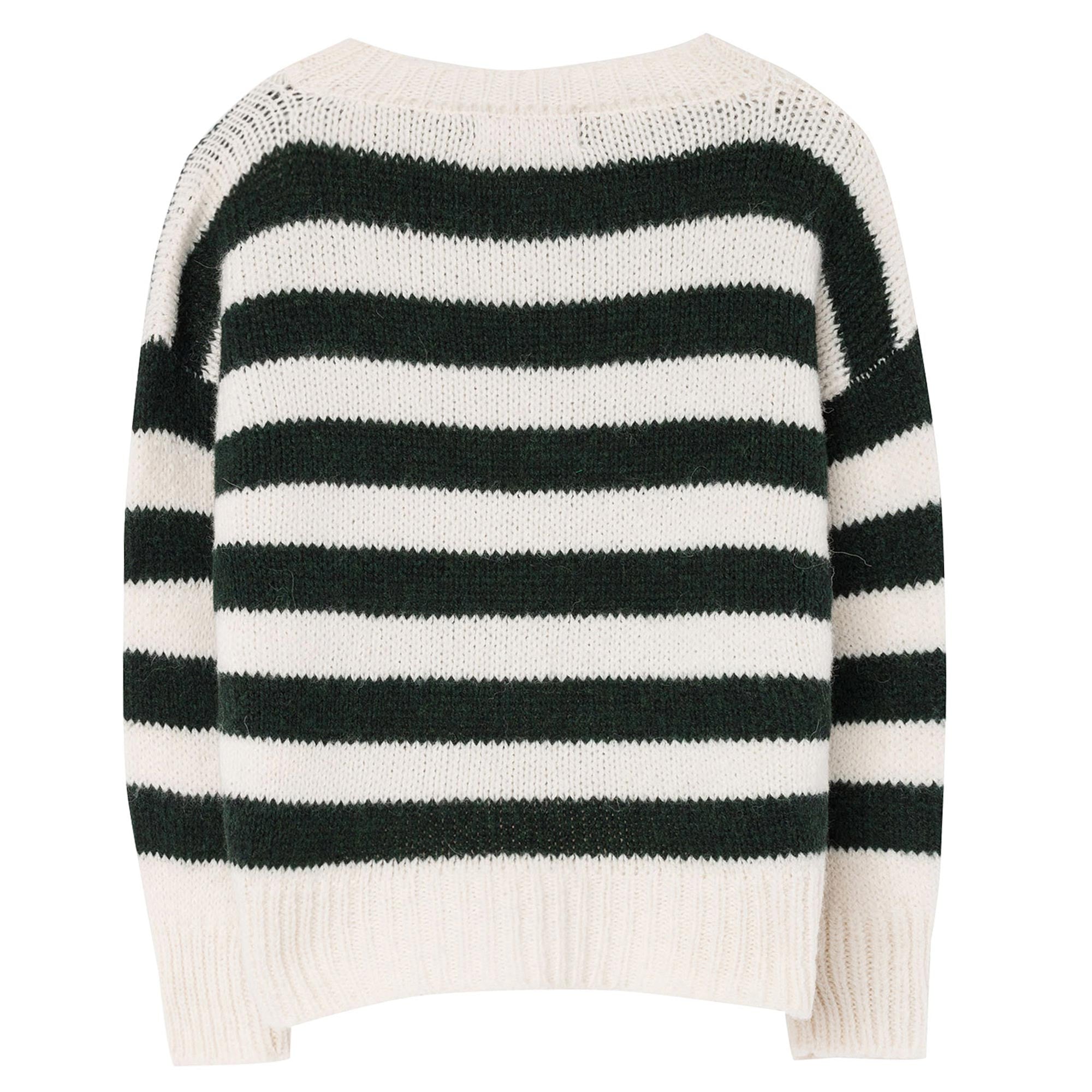 Boys & Girls Green Striped Sweater
