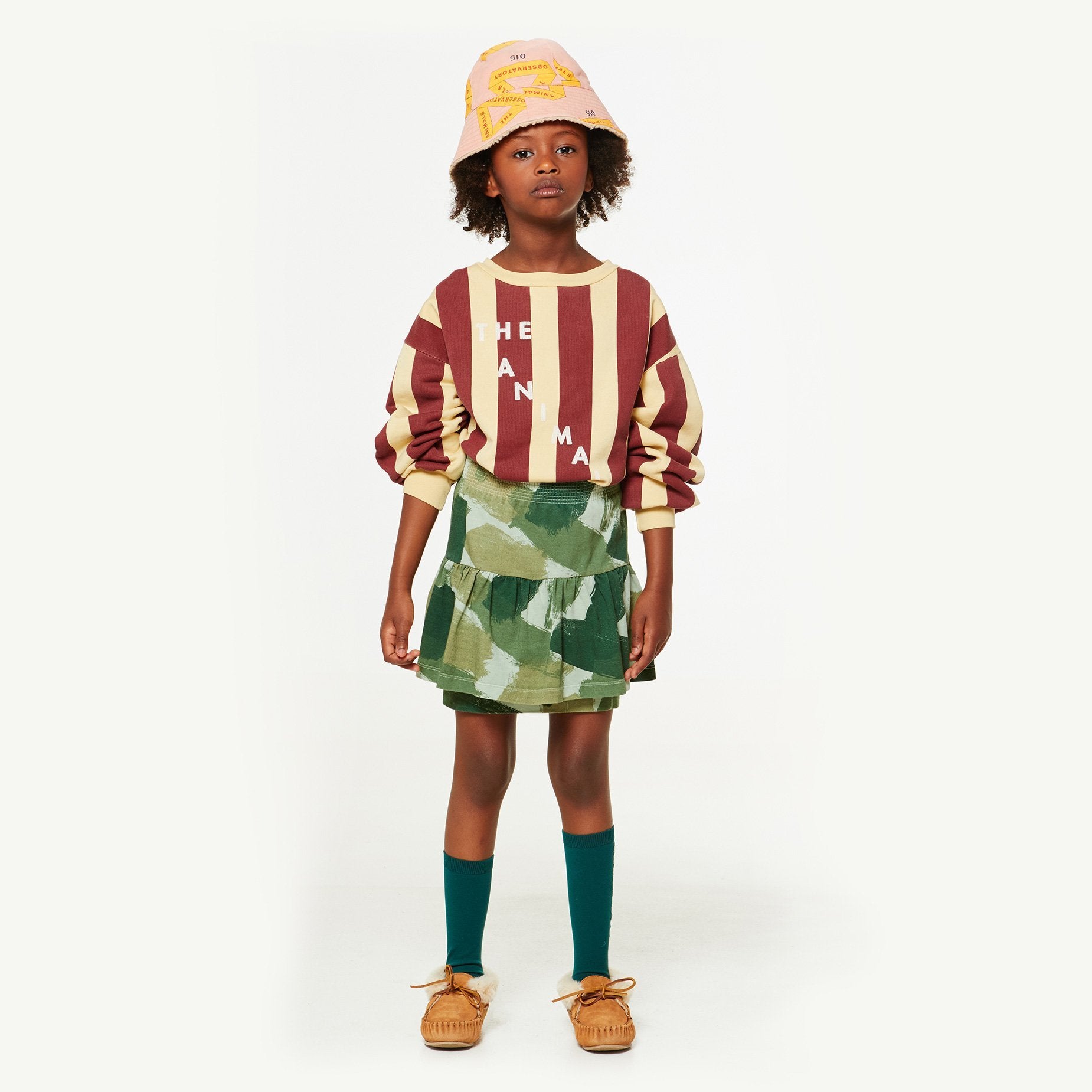 Boys & Girls Yellow Maroon Striped Cotton Sweatshirt