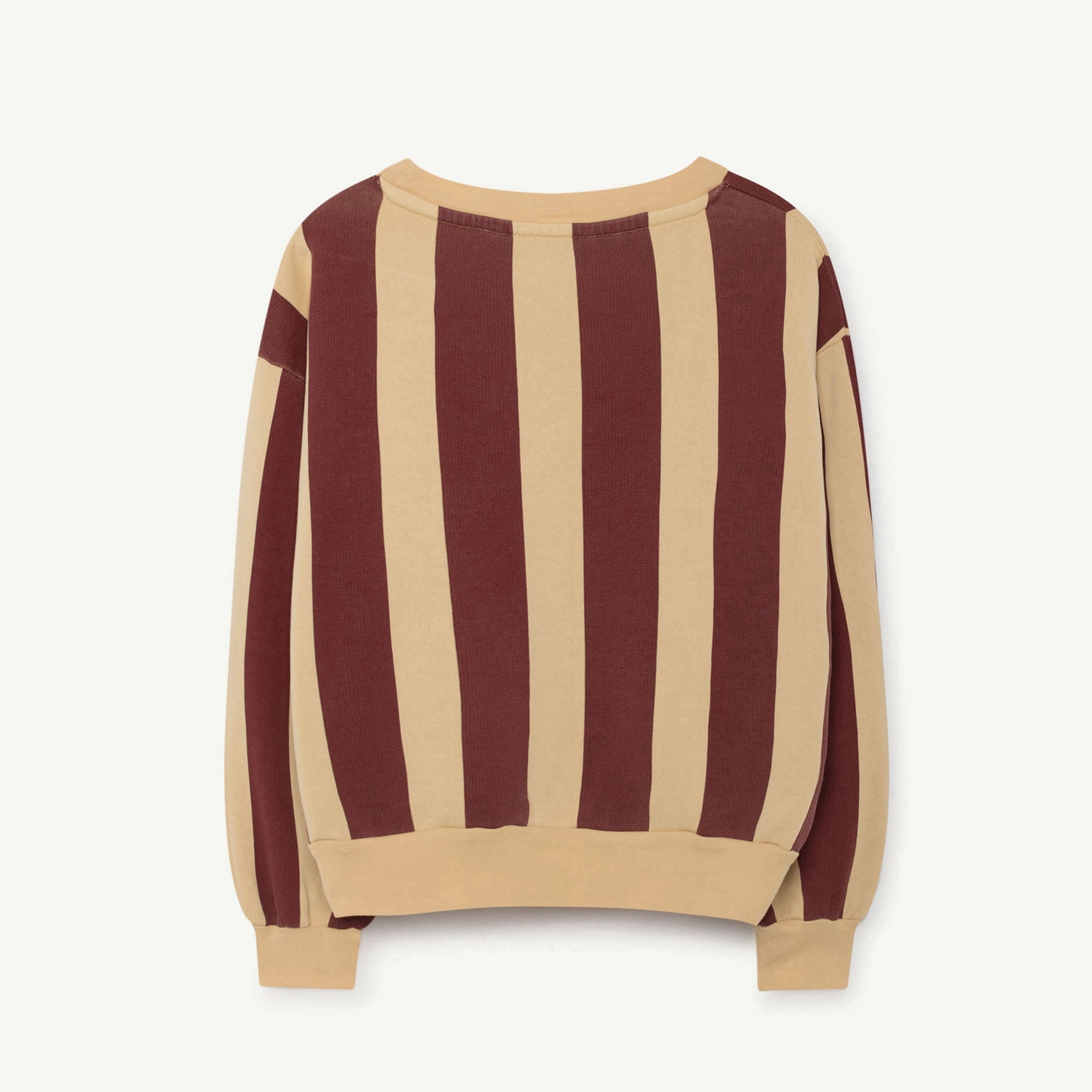 Boys & Girls Yellow Maroon Striped Cotton Sweatshirt