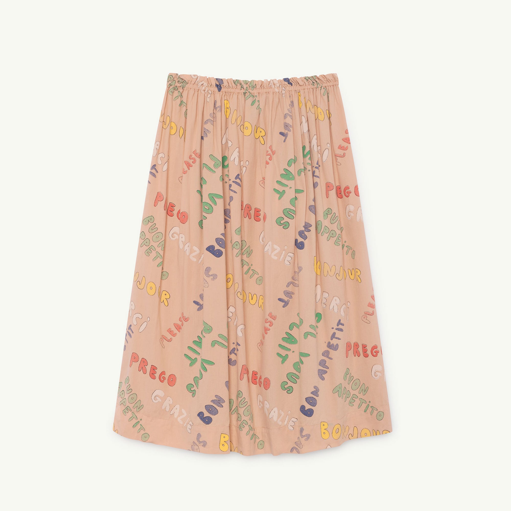 Girls Pink Printed Cotton Skirt