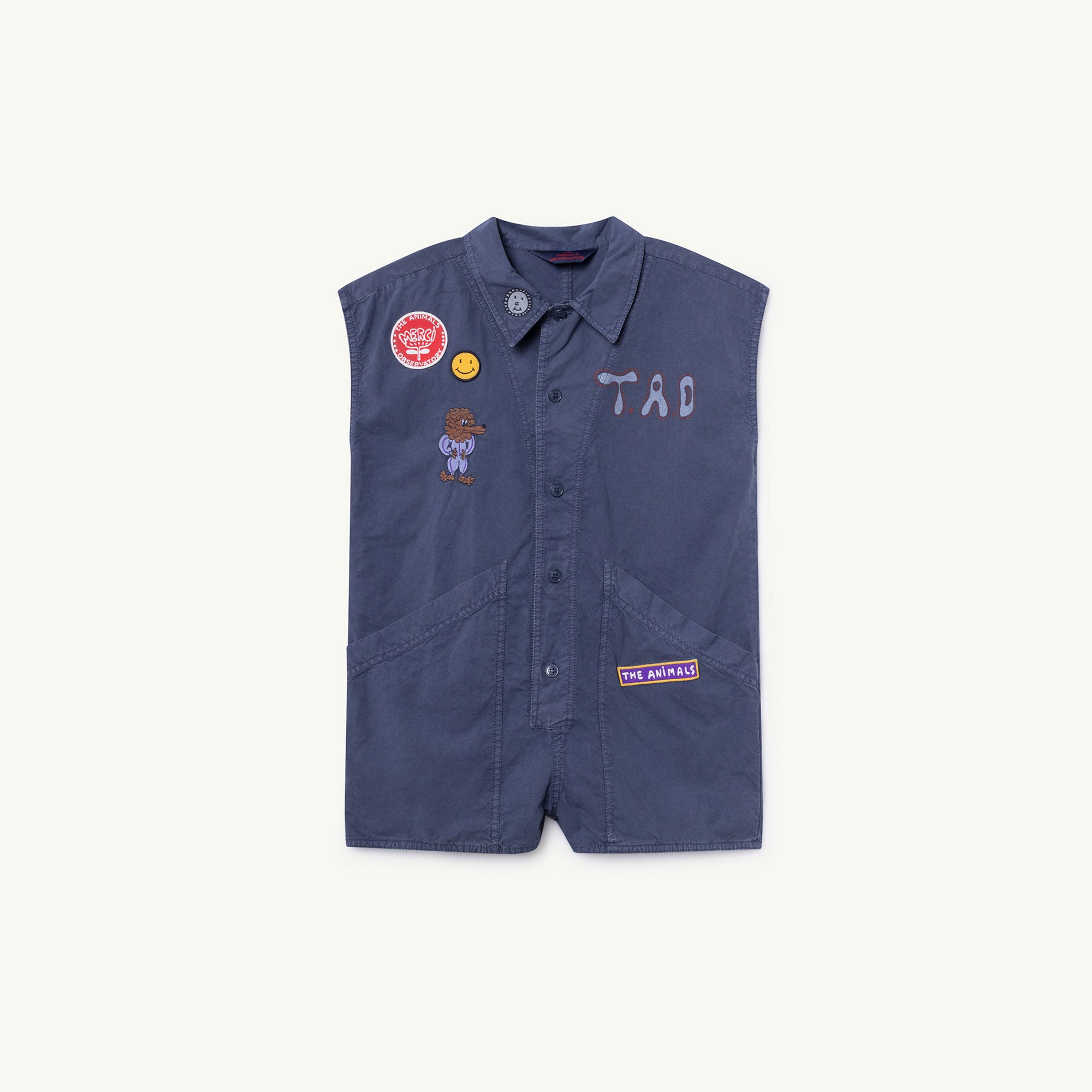 Boys & Girls Blue Dog Cotton Jumpsuit