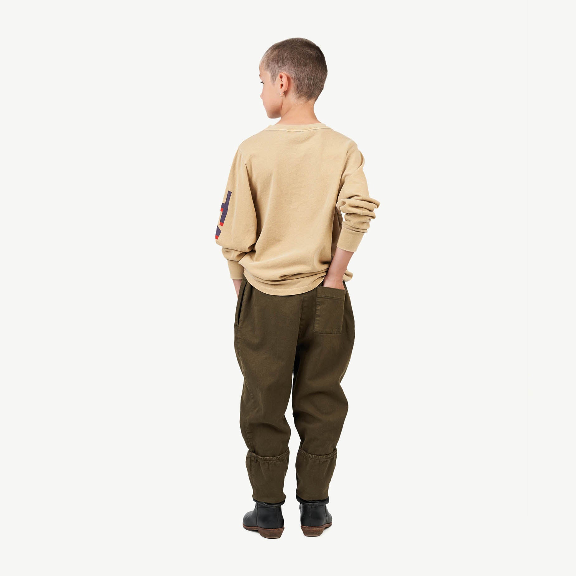 Boys & Girls Green Logo Cotton Trousers