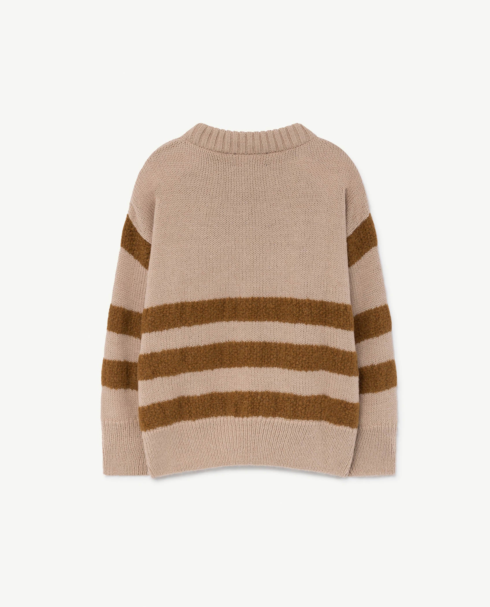 Girls Beige Striped Sweater