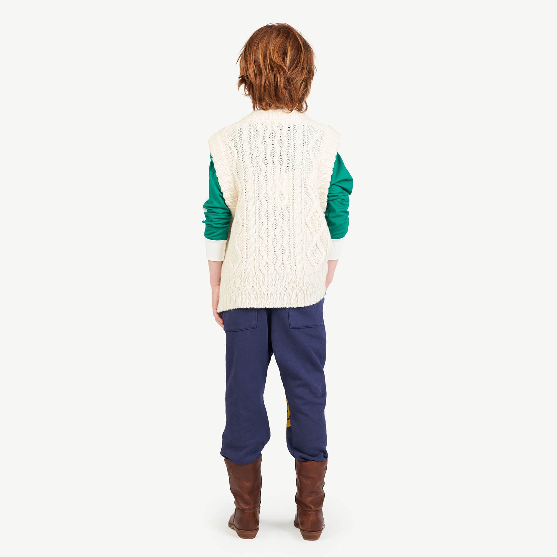 Boys & Girls White Button Wool Vest