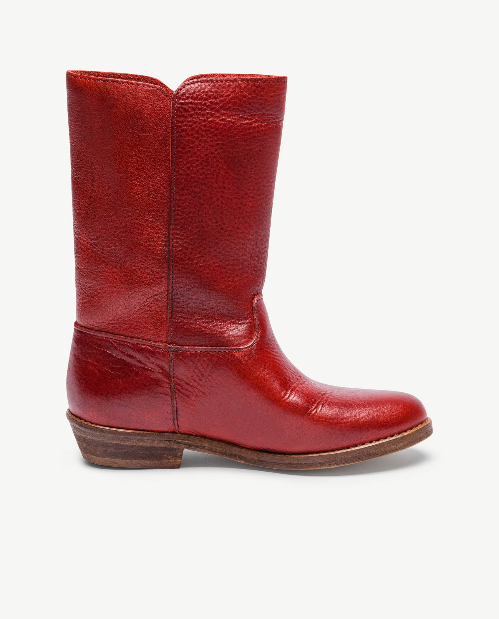 Boys & Girls Red Leather Shoes