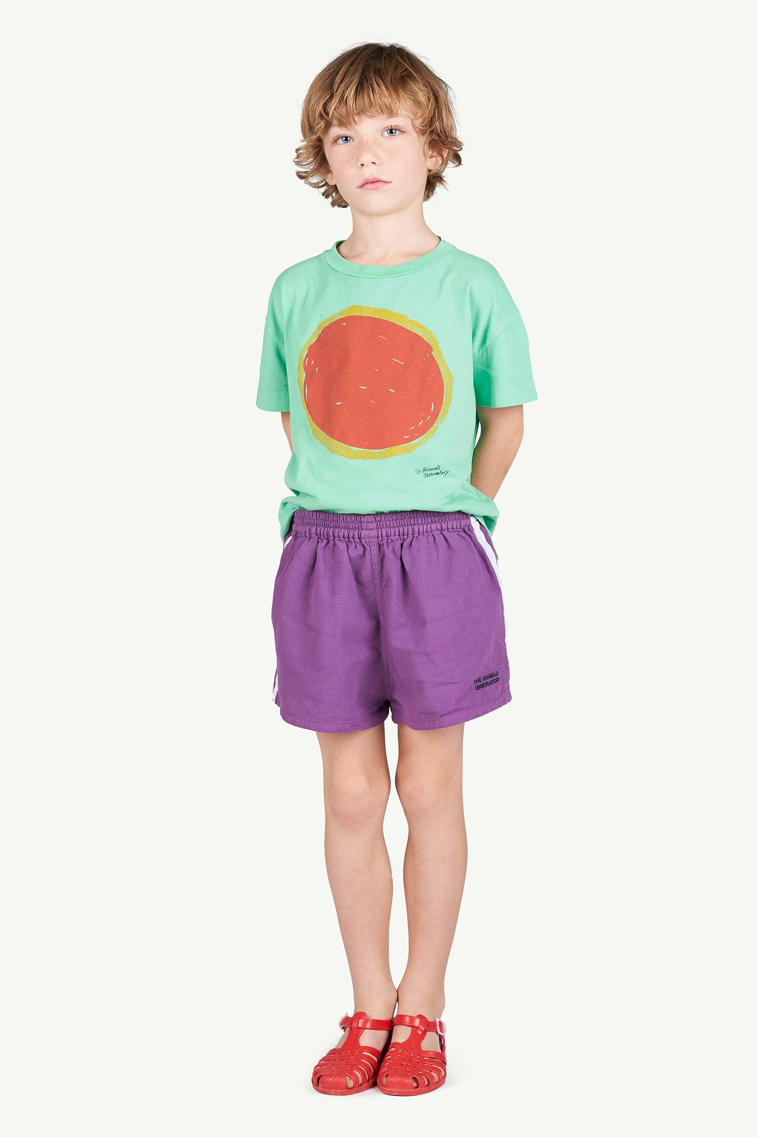 Boys & Girls Green Sun Cotton T-shirt