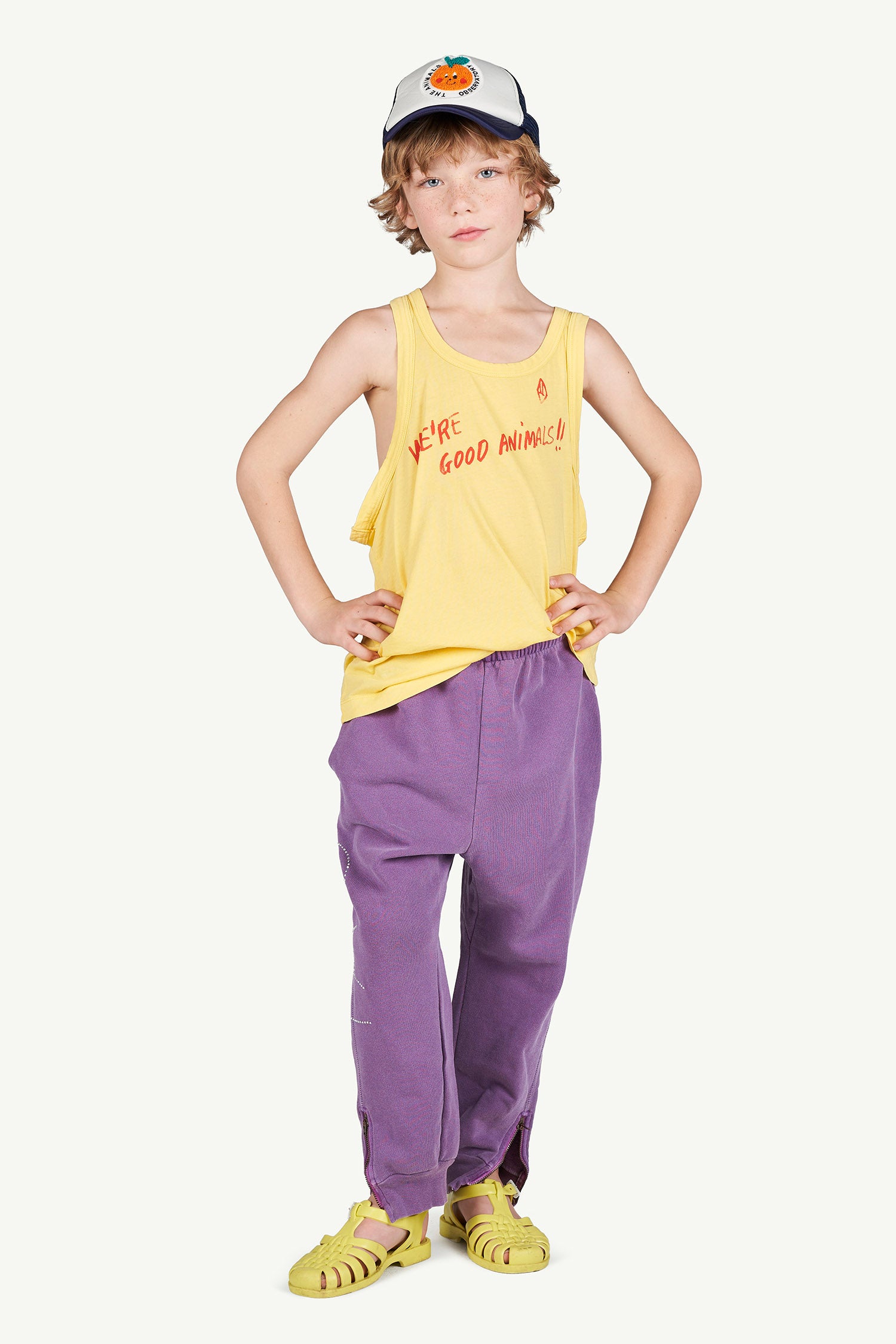 Boys & Girls Yellow Logo Cotton Tank Top