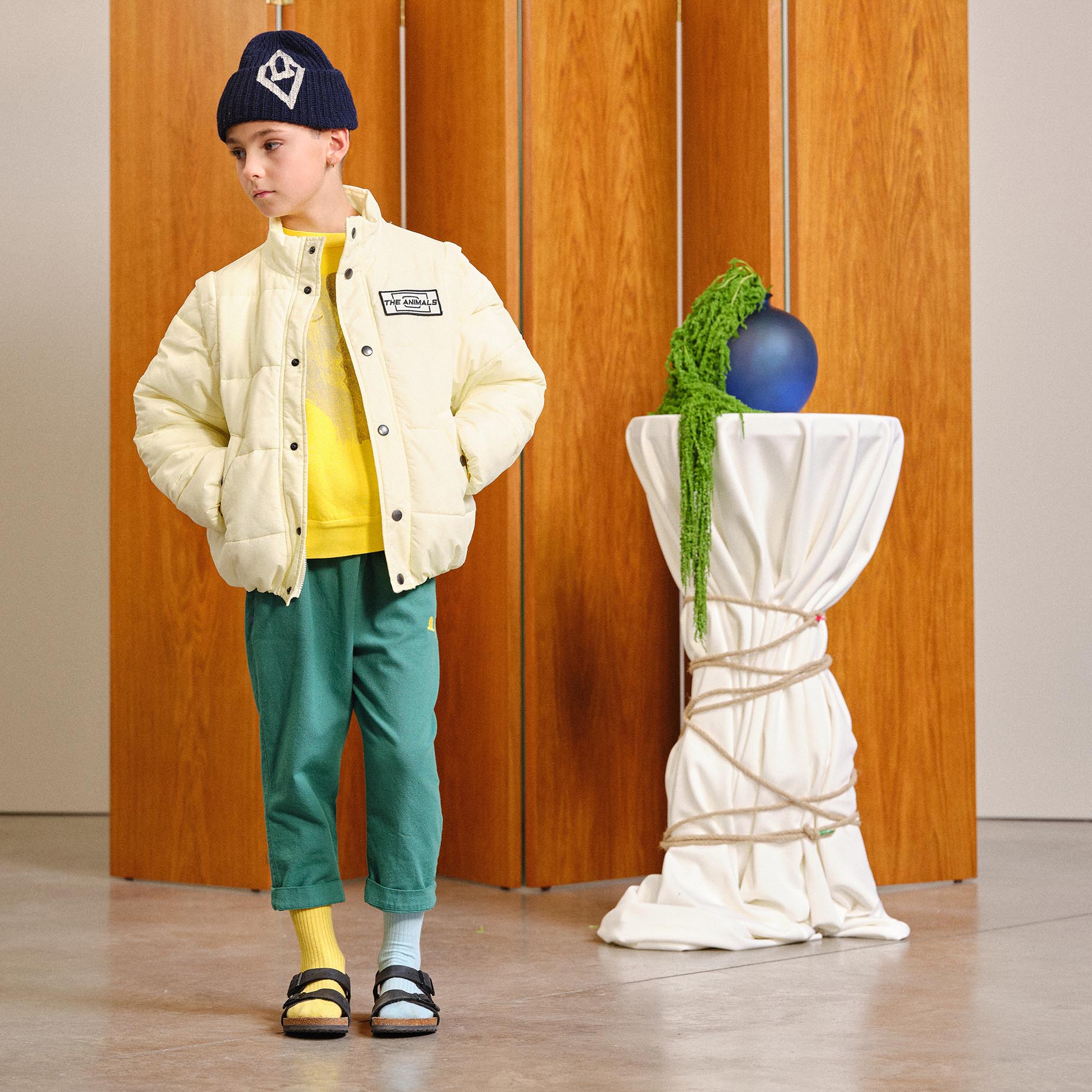 Boys & Girls Green Hat Cotton Trousers