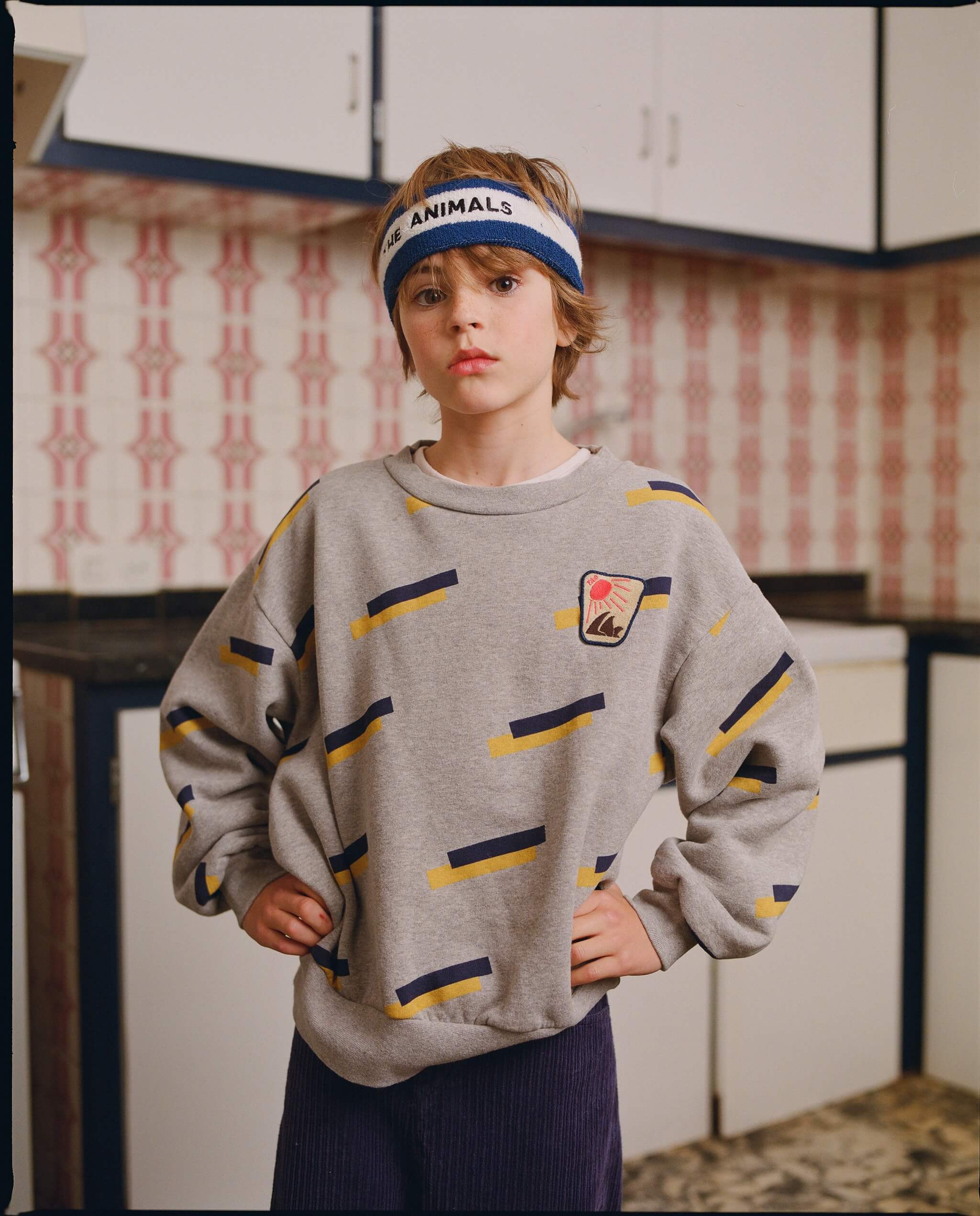 Boys & Girls Grey Printed Cotton Sweatshirt