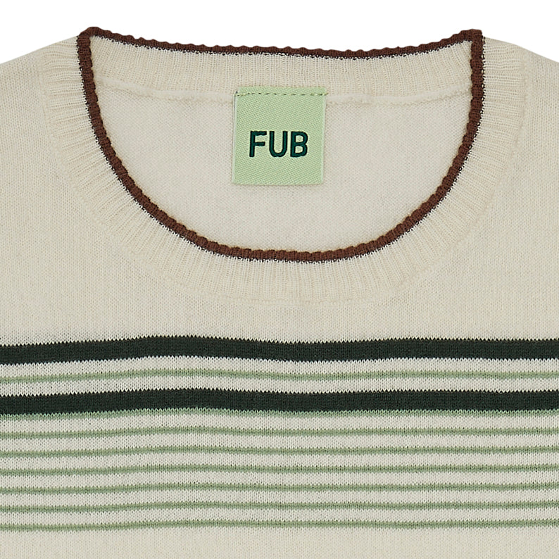 Boys & Girls Dark Green Stripes Cotton T-Shirt