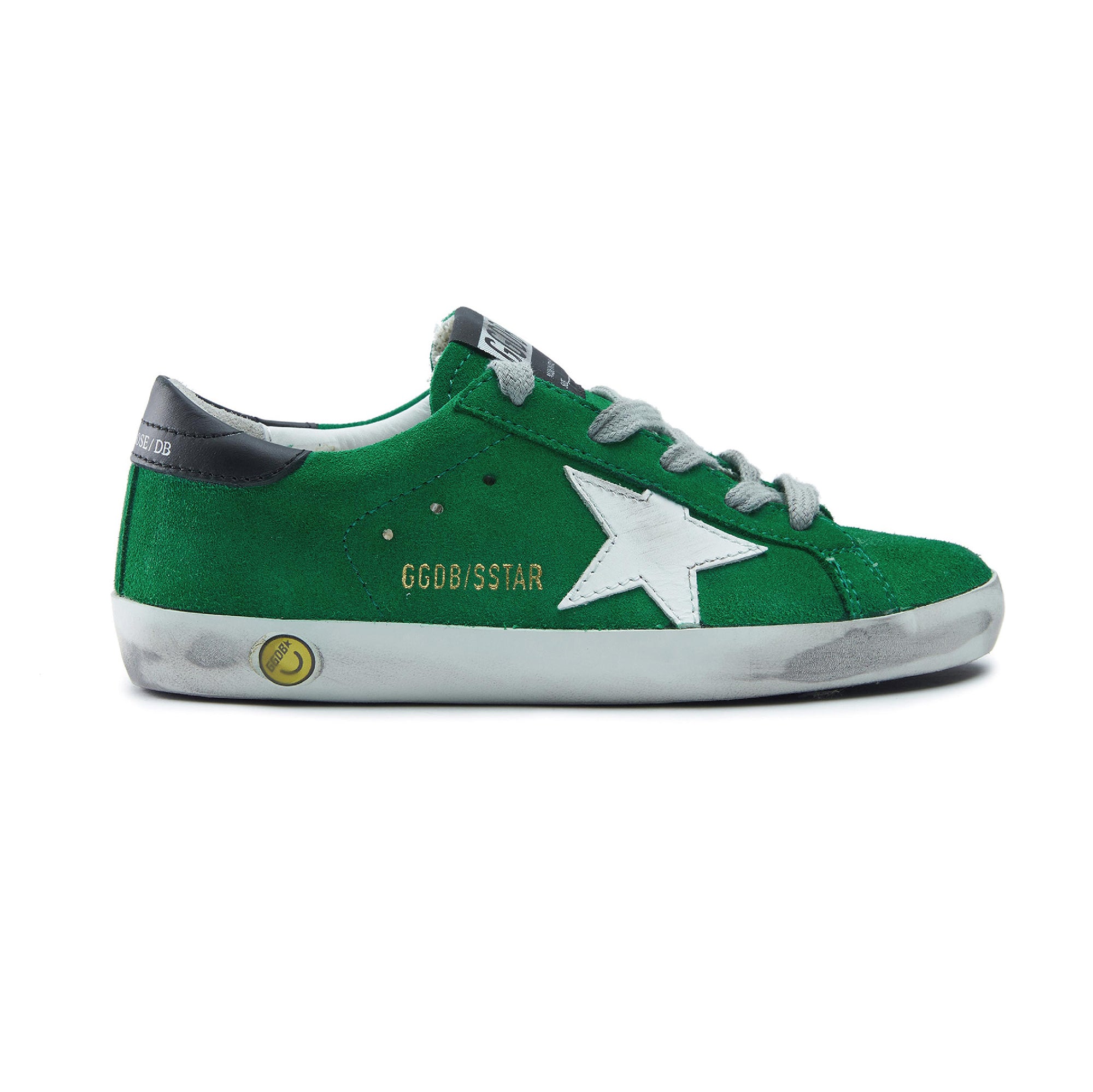 Boys & Girls Green & White Star Leather Shoes