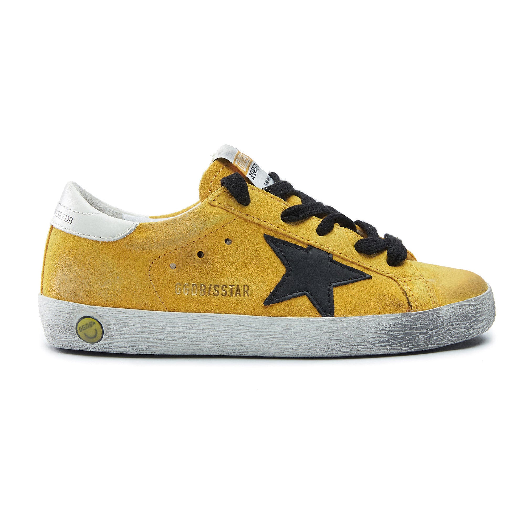 Baby Boys & Girls Yellow & Black Star Leather Shoes