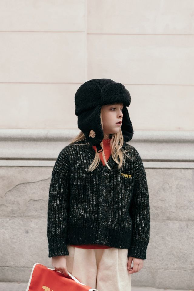 Boys & Girls Black Dog Sherpa Chapka