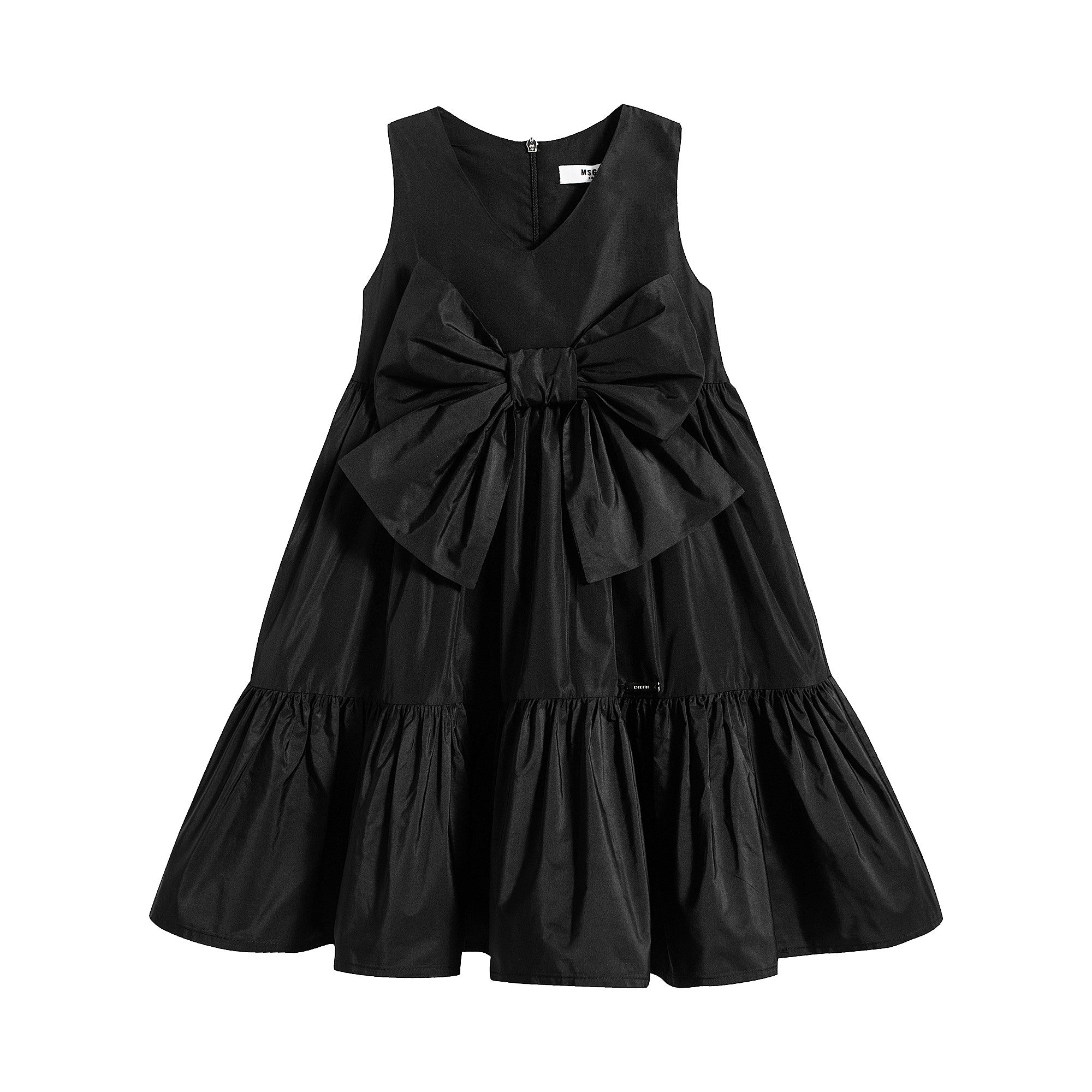 Girls Black Taffeta Dress