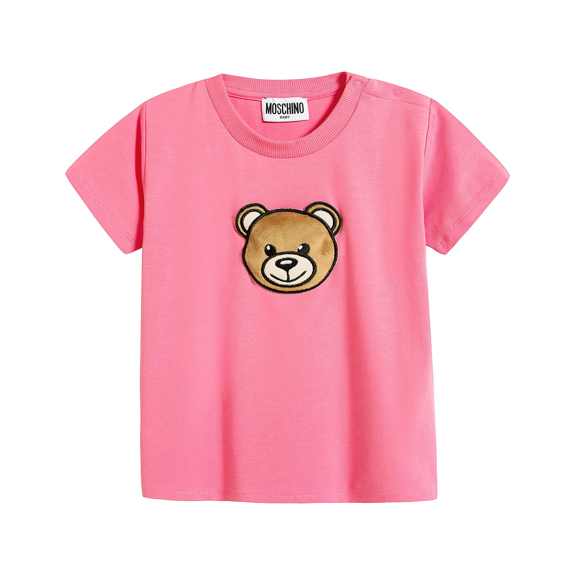 Baby Boys & Girls Pink Cotton T-Shirt