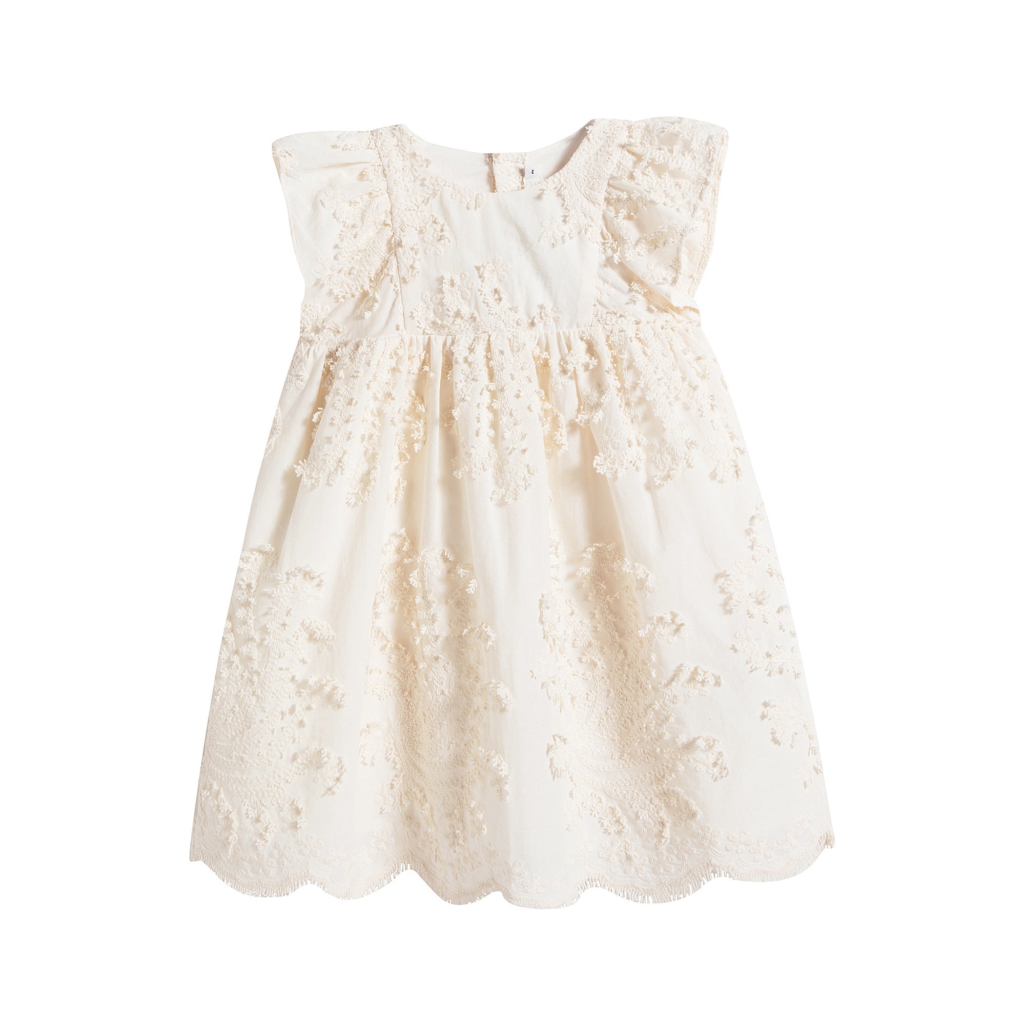 Baby Girls White Embroidered Cotton Dress