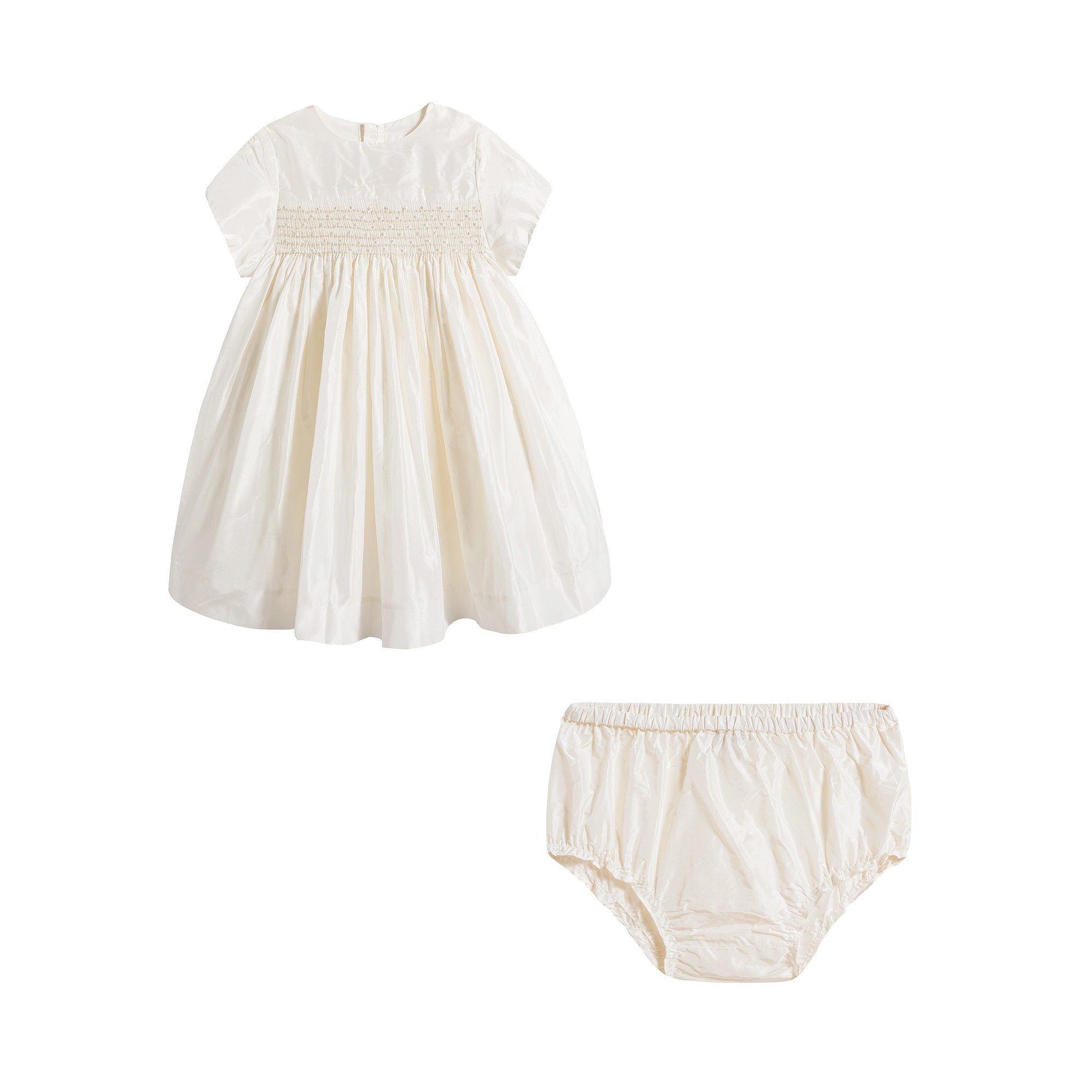 Robe en soie blanche pour bébés filles