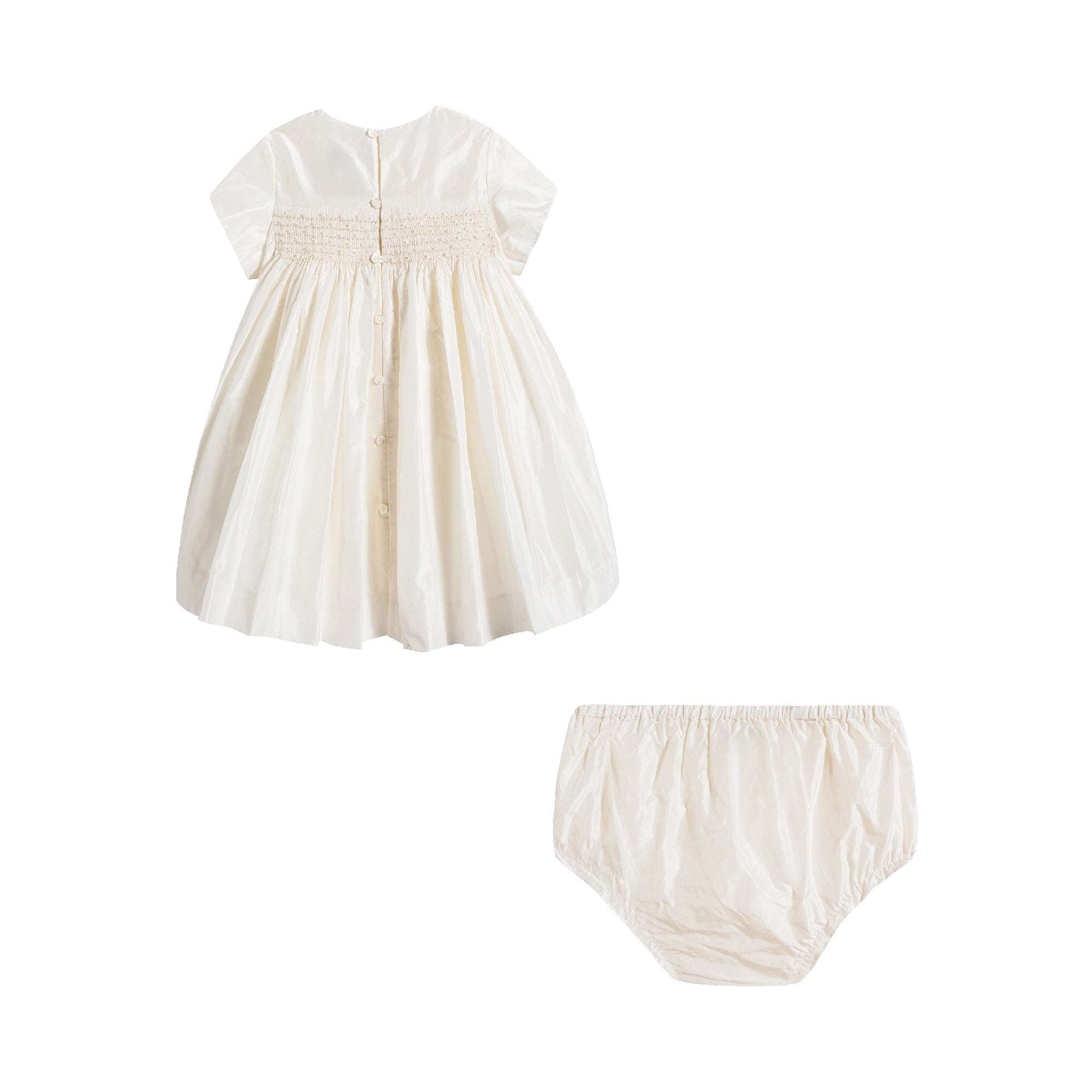 Robe en soie blanche pour bébés filles