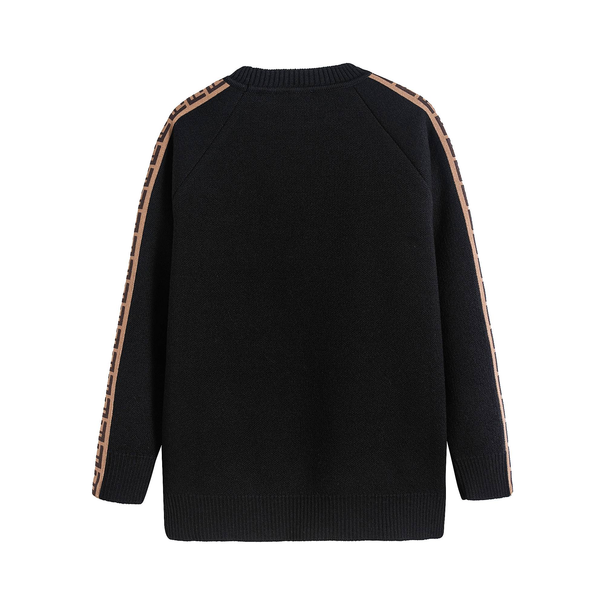 Boys & Girls Black FF Vrigin Wool Sweater