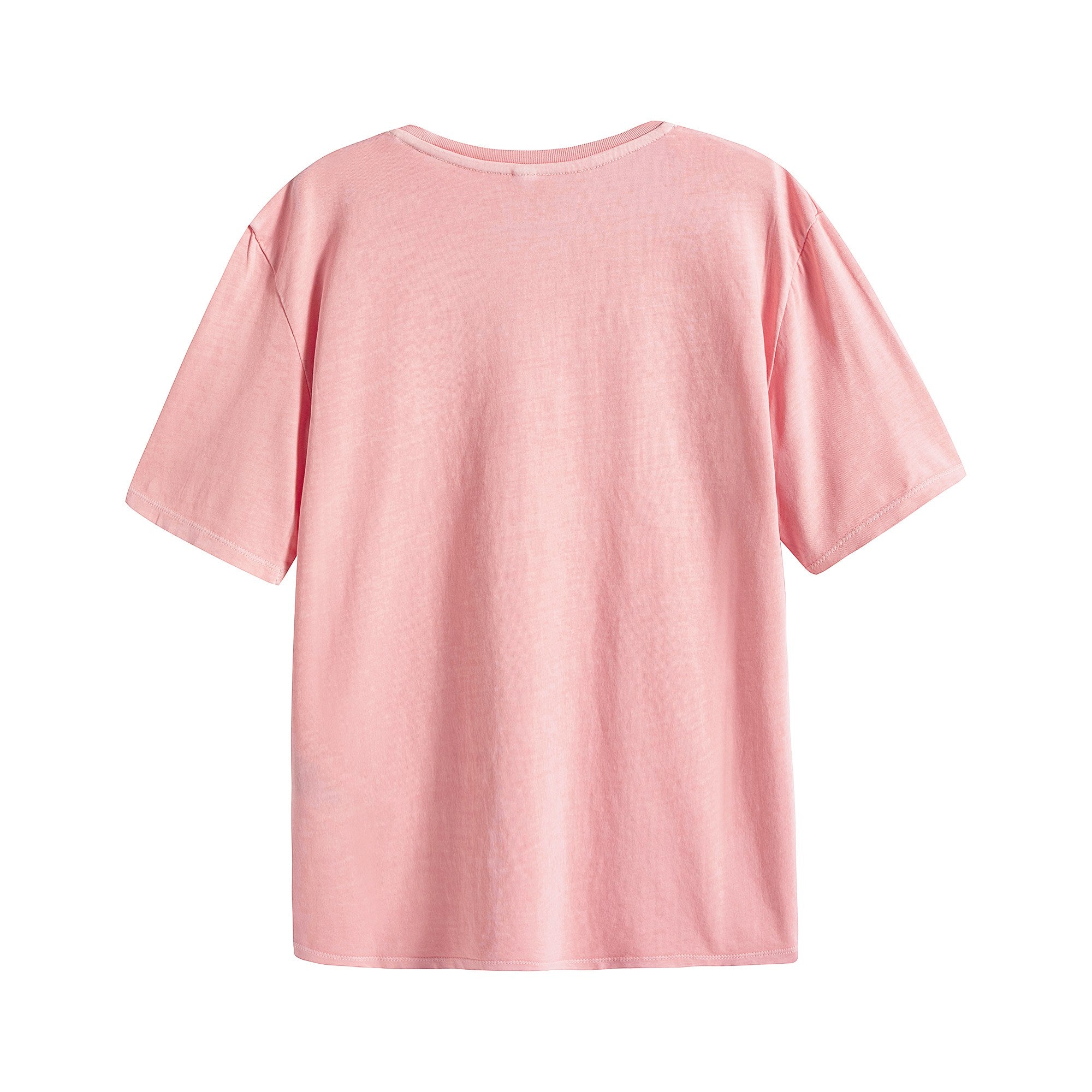 Girls Pink Printing Cotton T-Shirt