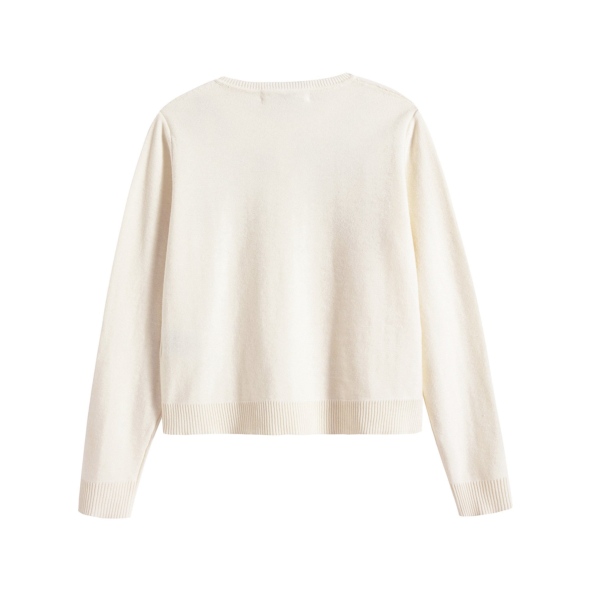Girls White Cherry Cotton Cardigan