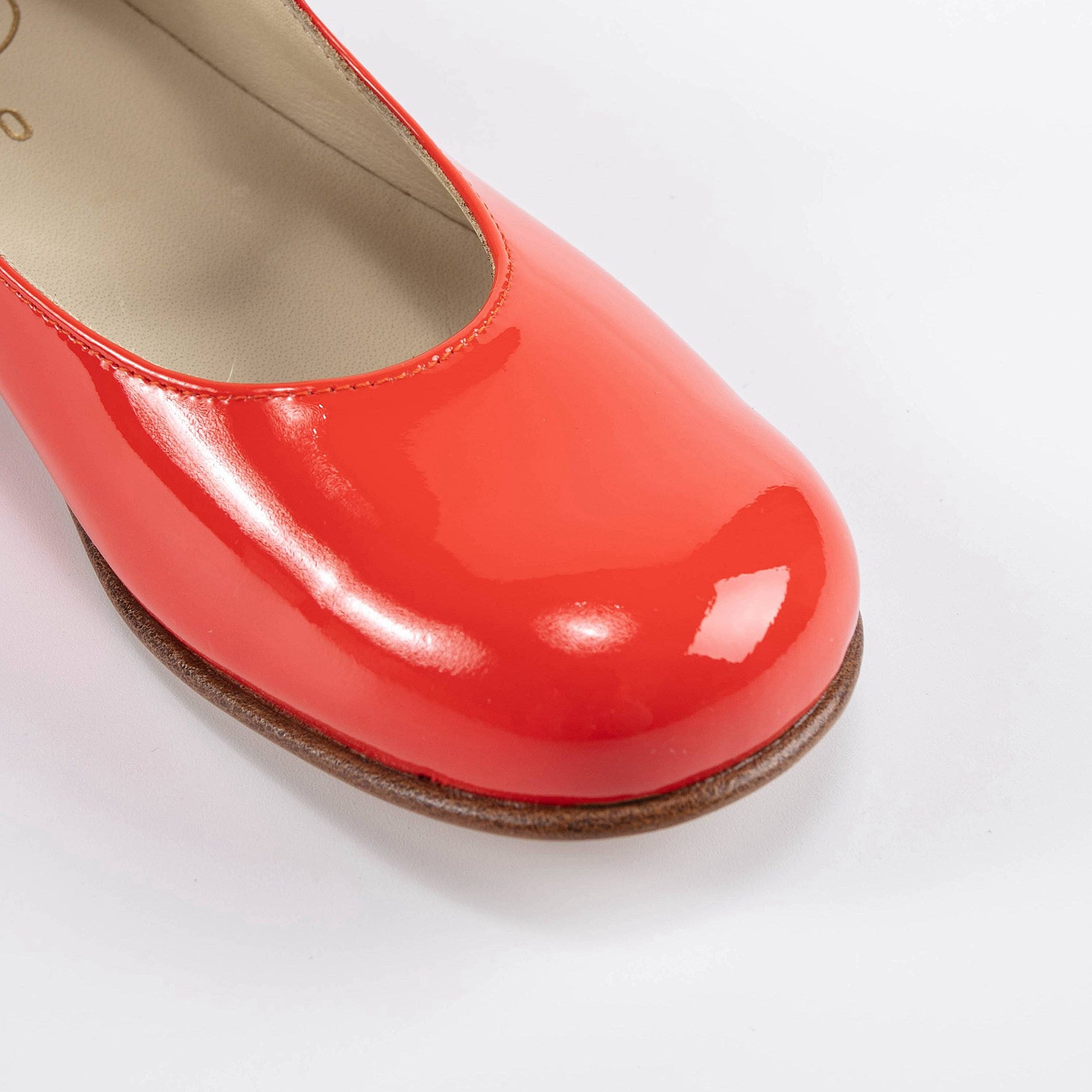 Girls Bright Red Leather Shoes