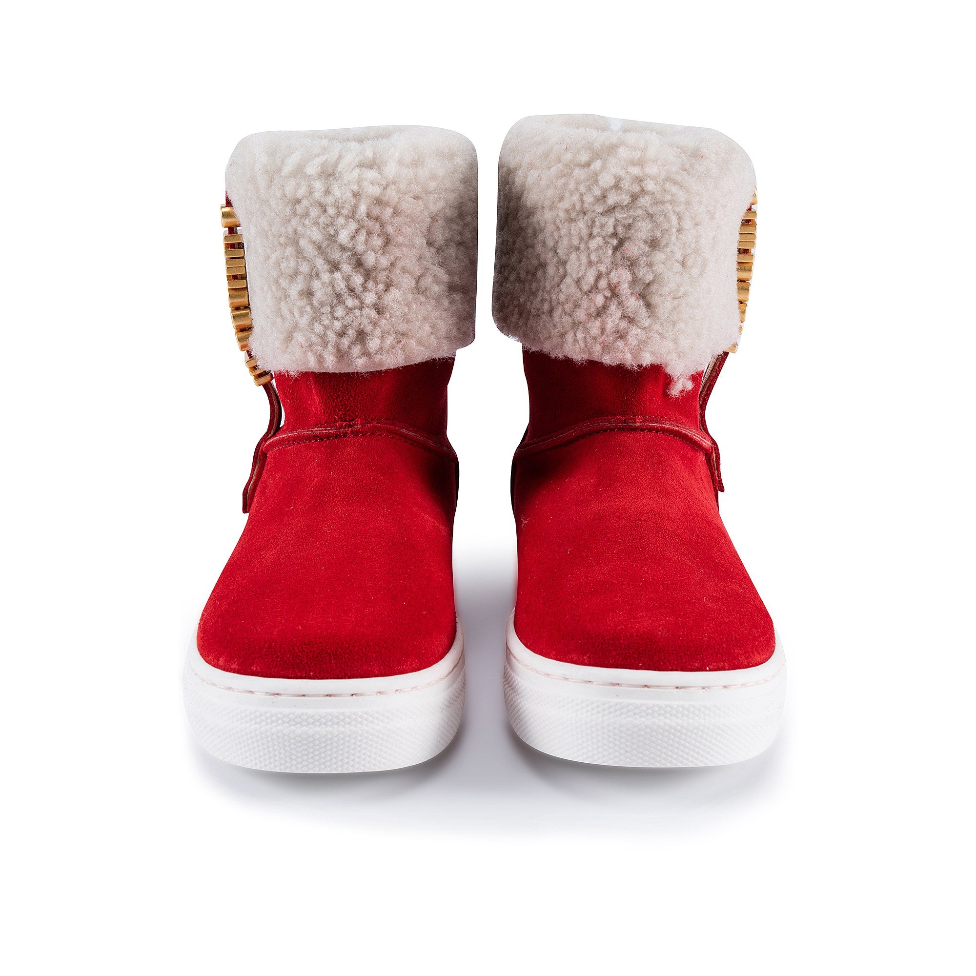 Girls Red Fur Boots