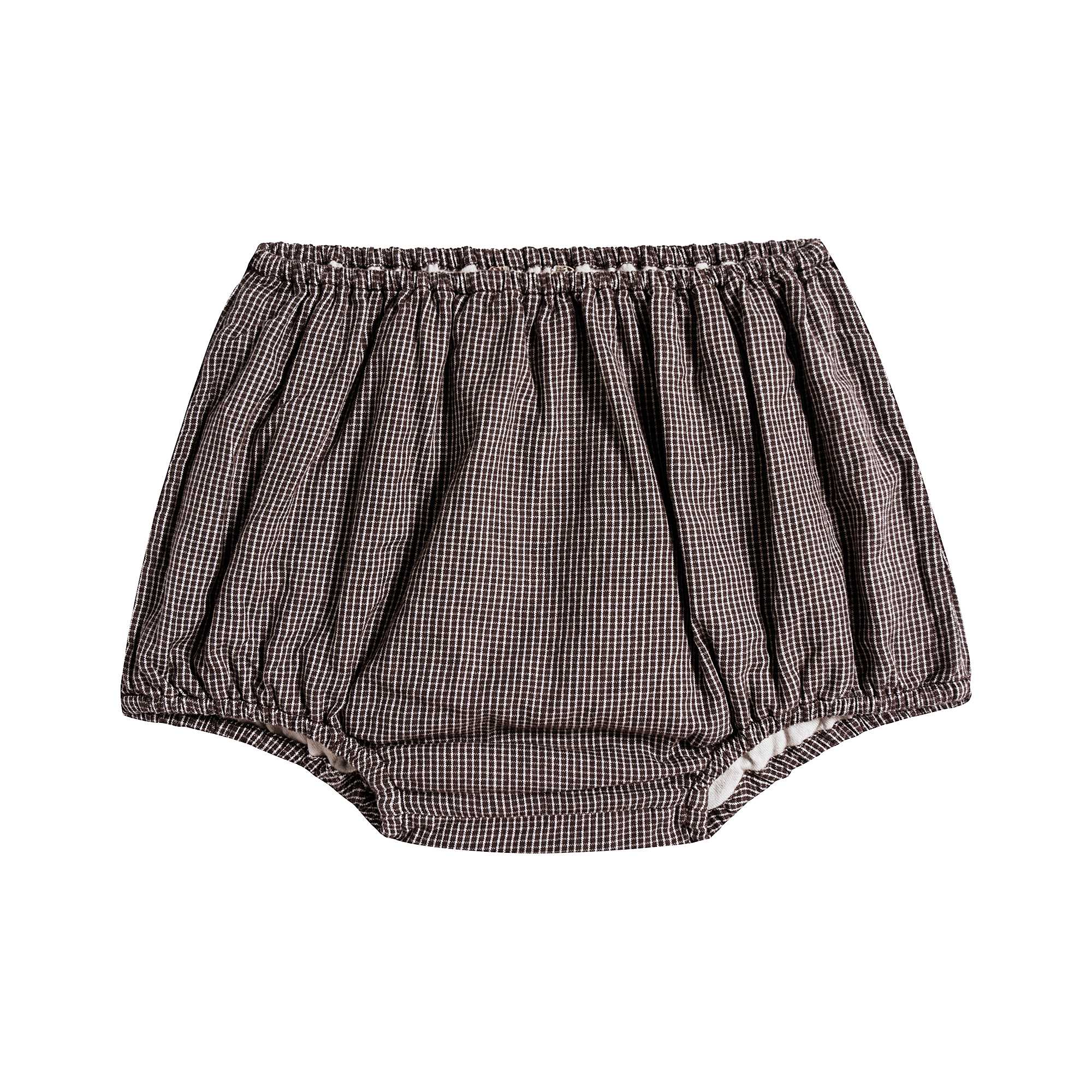 Baby Boys & Girls Brown Microcheck Cotton Shorts