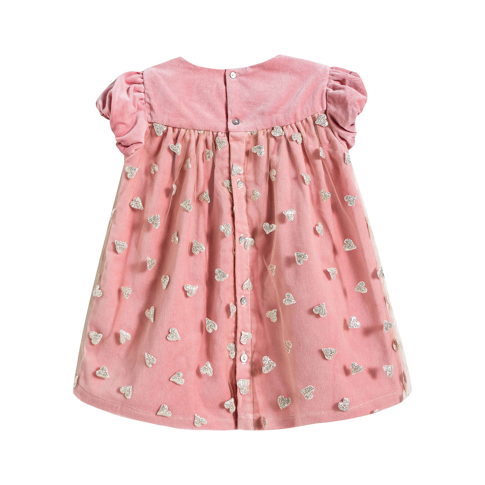 Robe en coton et tulle avec imprimé cœur pour bébé fille