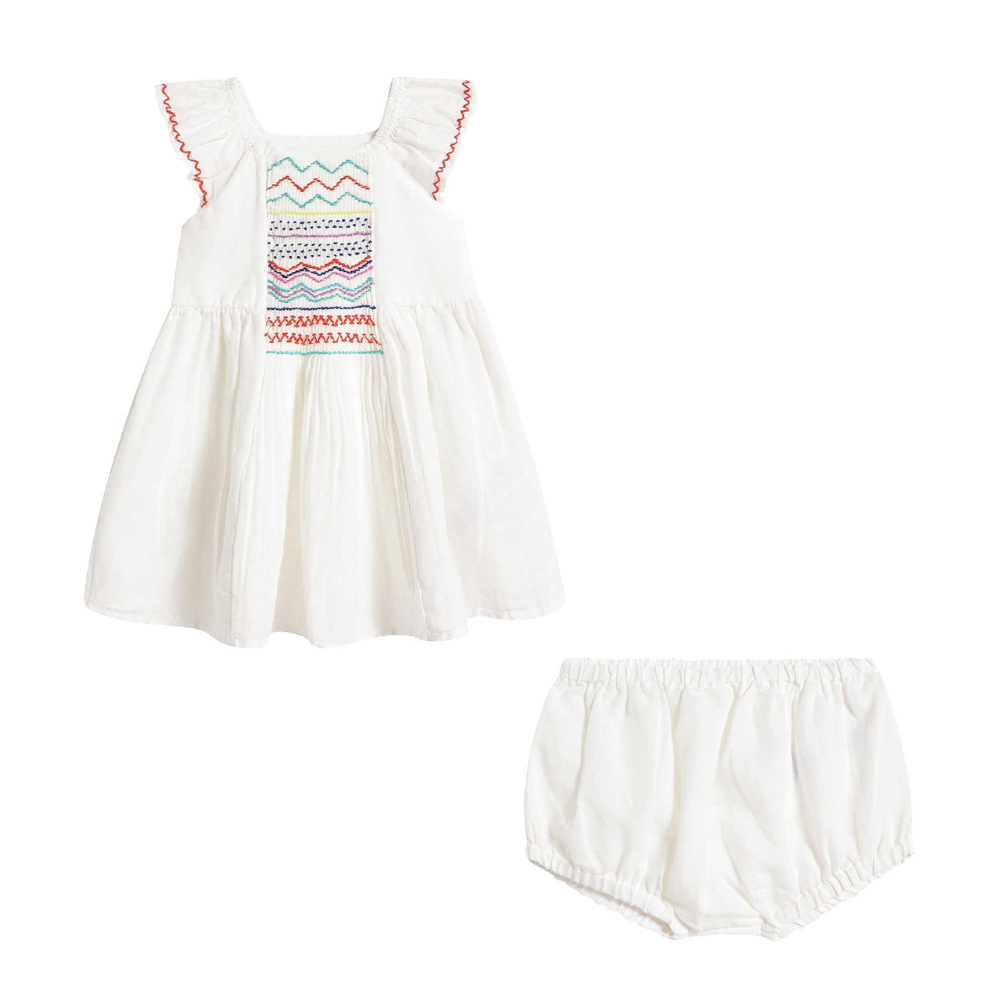 Ensemble robe blanche pour bébés filles