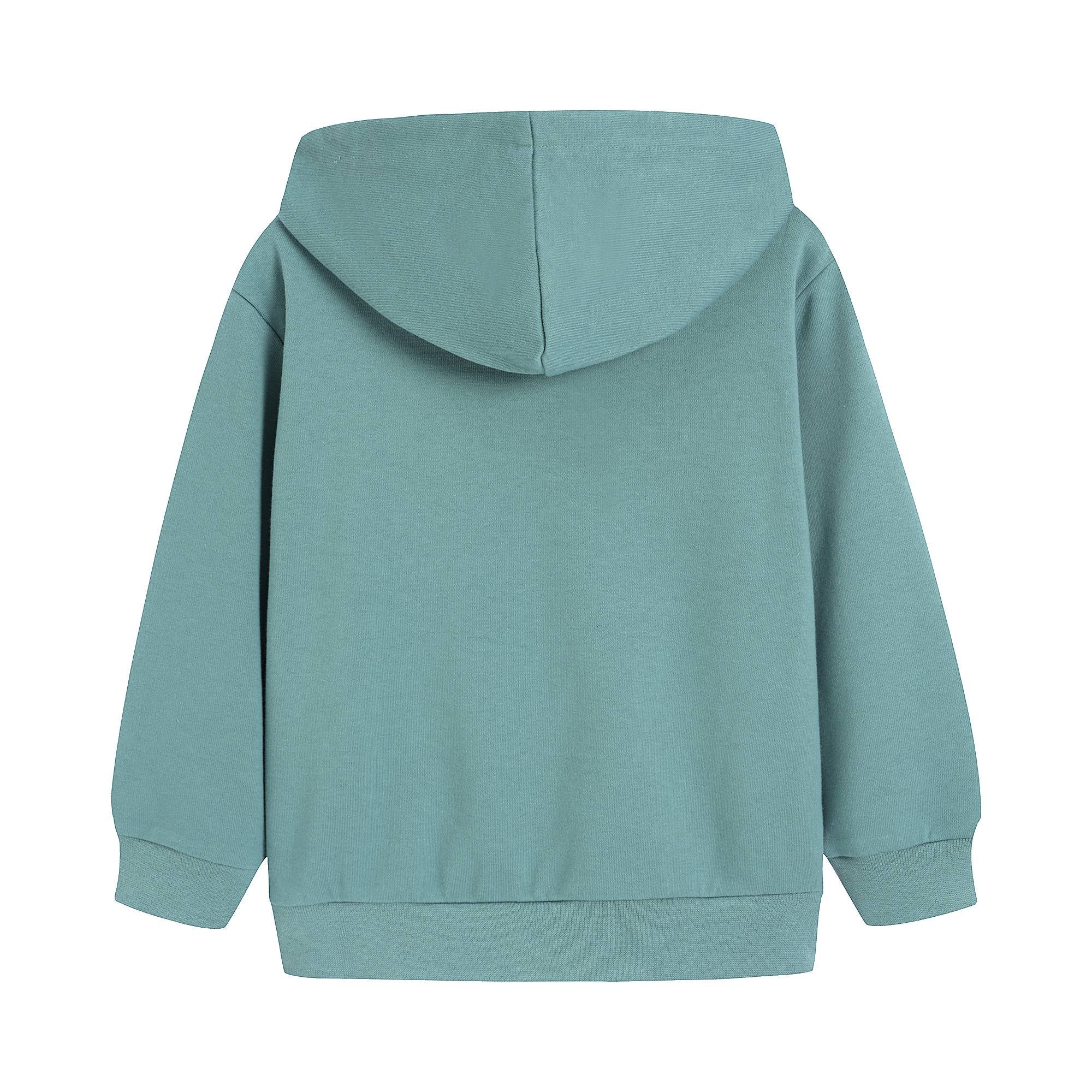 Boys & Girls Green Hooded Cotton Sweatshirt